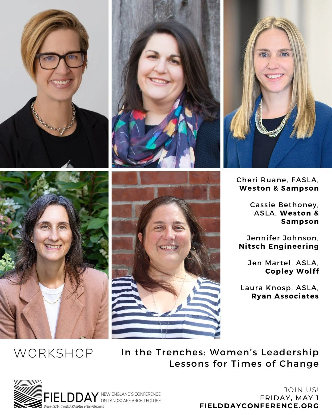 We're looking forward to hearing Cheri Ruane, Cassie Bethoney, Jennifer Johnson, Jen Martel, and Laura Knosp, discuss "In the Trenches: Women&rsquo;s Leadership Lessons for Times of Change" at Fieldday 2026! This is one of 16 amazing worksh
