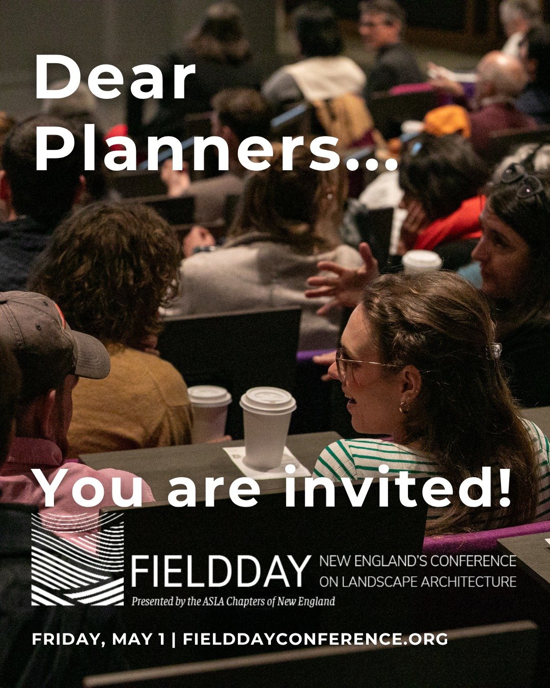 The landscape architects of New England invite you to join us at Fieldday... This just in: Offering up to 7.0 AICP CM -- many are Sustainability + Resilience (+ LACES HSW + AIA credits too) What's Fieldday? A dynamic day of education, connection, and