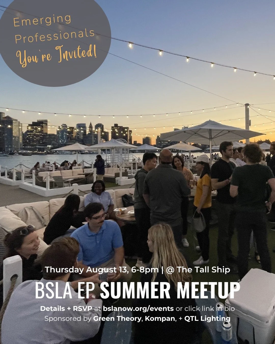 Emerging Professionals.... it's that time... August is a great time to be social! EPs, students, recent graduates, summer interns, and young-at-heart professionals of all ages are invited back to the Tall Ship in East Boston for the fourth annual EP 