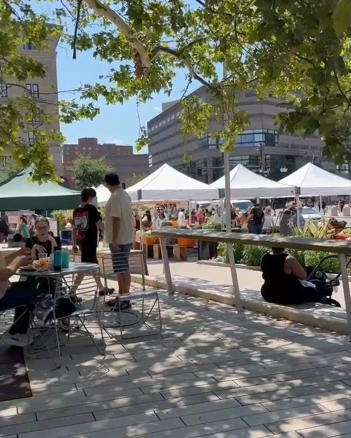 What a day to see the new Copley Square! It was teeming with life &ndash; from the farmer&rsquo;s market (August harvest &ndash; so good) to summer tourists; seniors and teens hanging out, parents and little ones wandering&hellip; These trees offer c