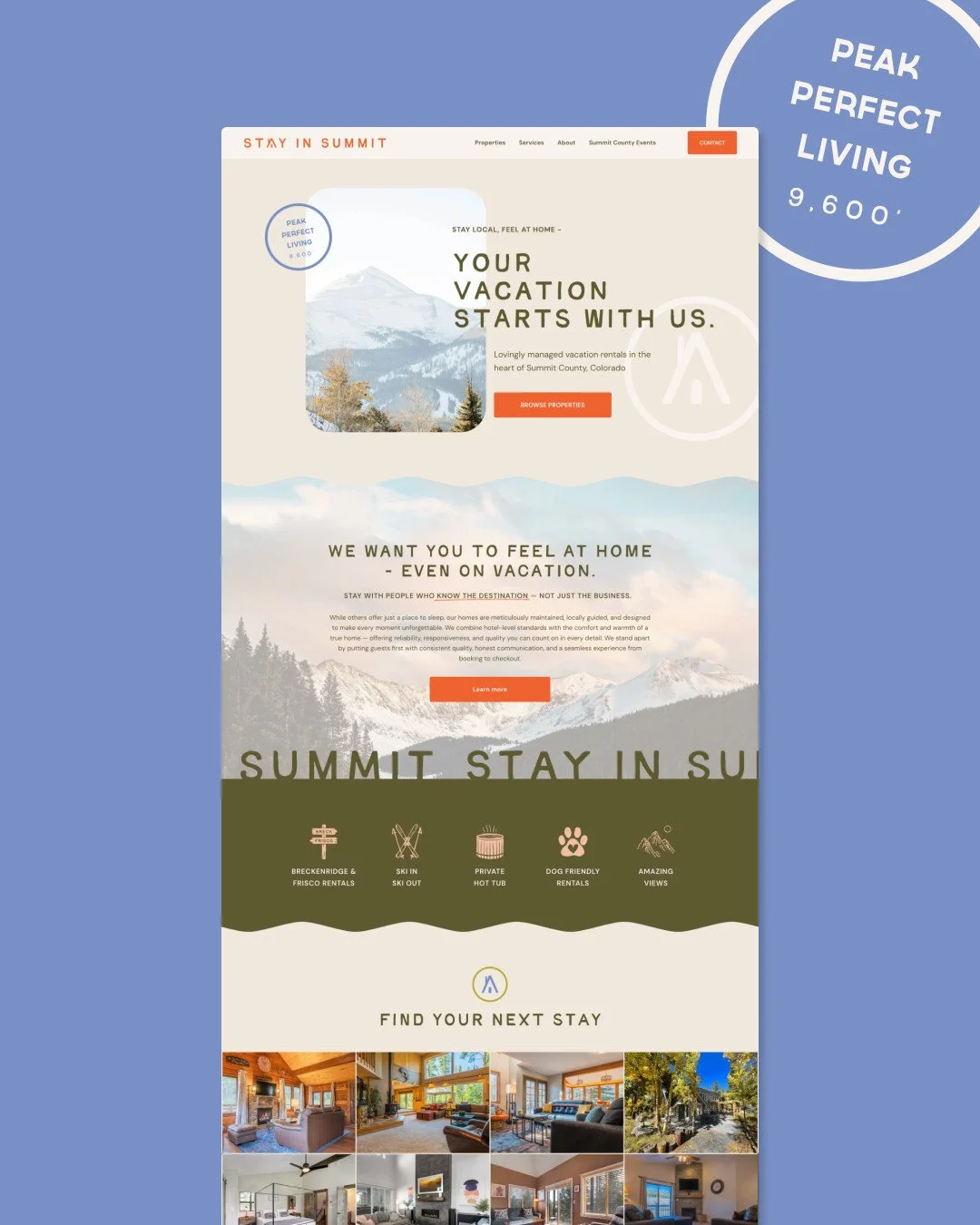 A website that says, &ldquo;Relax. We&rsquo;ve got it.⁠
⁠
The goal was a site that feels effortless, inviting, and fun. It lets you know you will be taken care of from reservation to check-out. And reminds you you're in for a great mountain getaway a