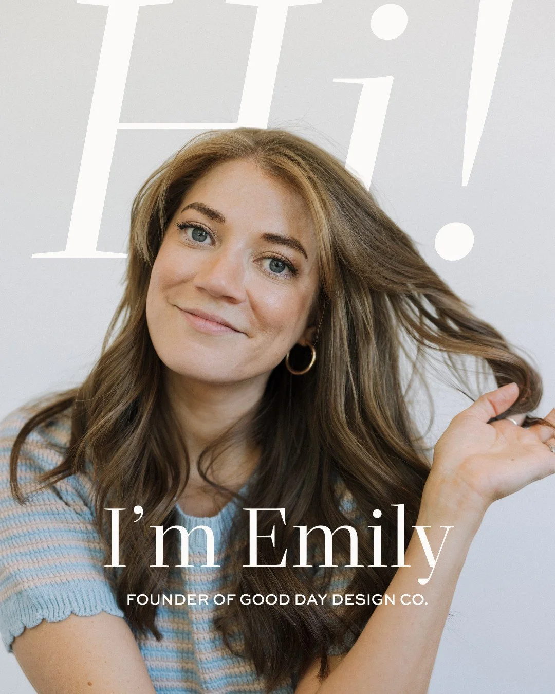 Oh hiiiiii! 👋🏼 This feed hasn&rsquo;t seen an intro post in far too long! ⁠
⁠
Hi, I&rsquo;m Emily (Day!), owner of Good Day Design Co. If you're new here, here's a little bit about me and how I like to work. ☀️ Business owner and client cheerleader