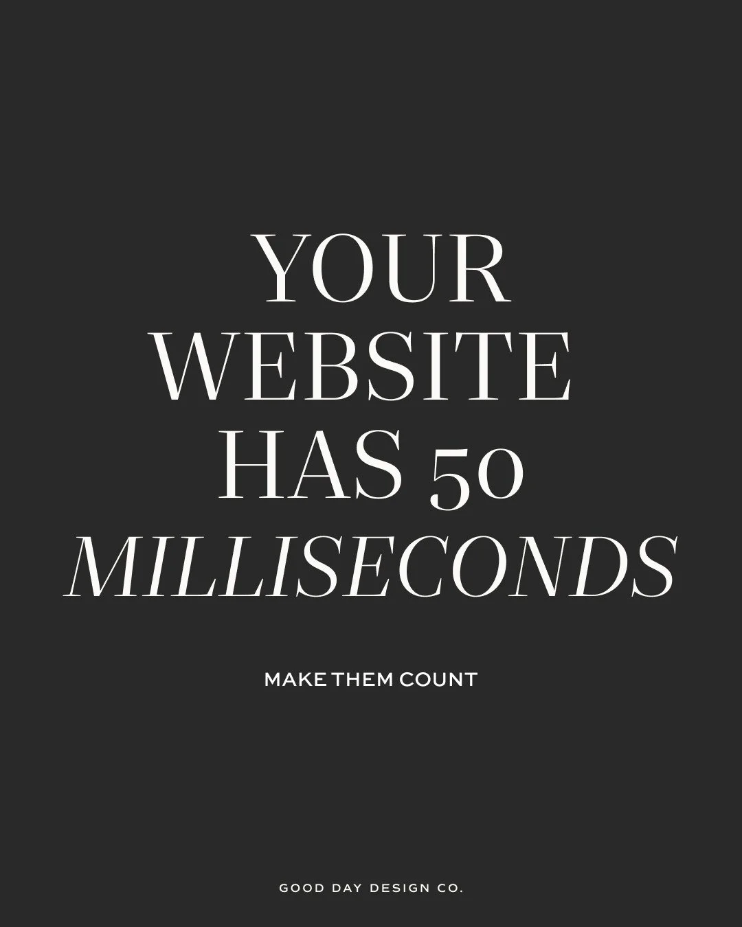 You don't get minutes. You get milliseconds.⁠
⁠
Which means your website is being judged *before* anyone reads a word.⁠
⁠
Quick stats:⁠
- A Missouri University of Science and Technology study found that users form an opinion in as little as 0.2 secon