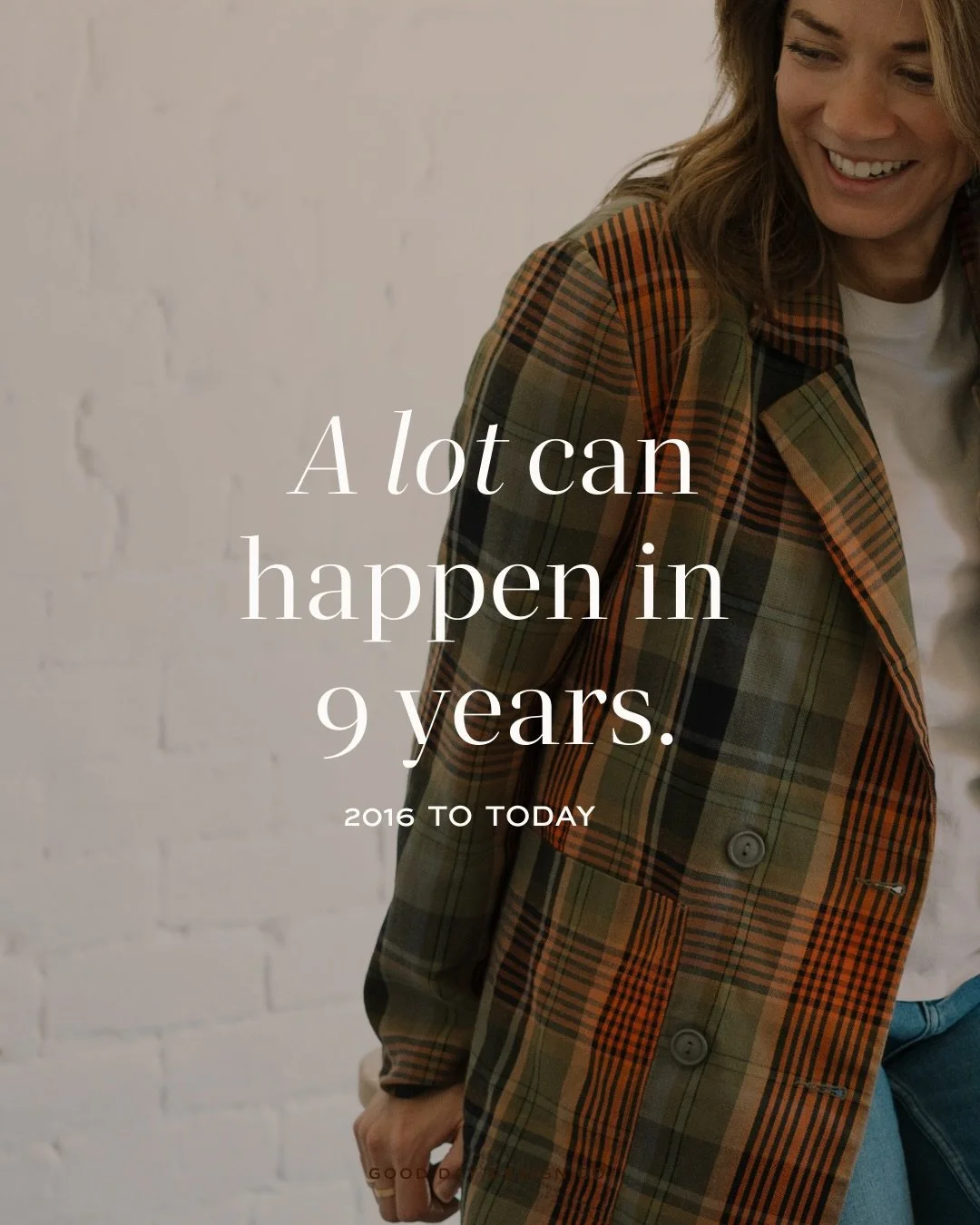 Nine years ago I started Good Day Design Co. with a hope, a prayer, and a one-way ticket out of a layoff.

A lot has happened since then &mdash; and a little more is on the way. 🖤

Swipe to see how we got here.