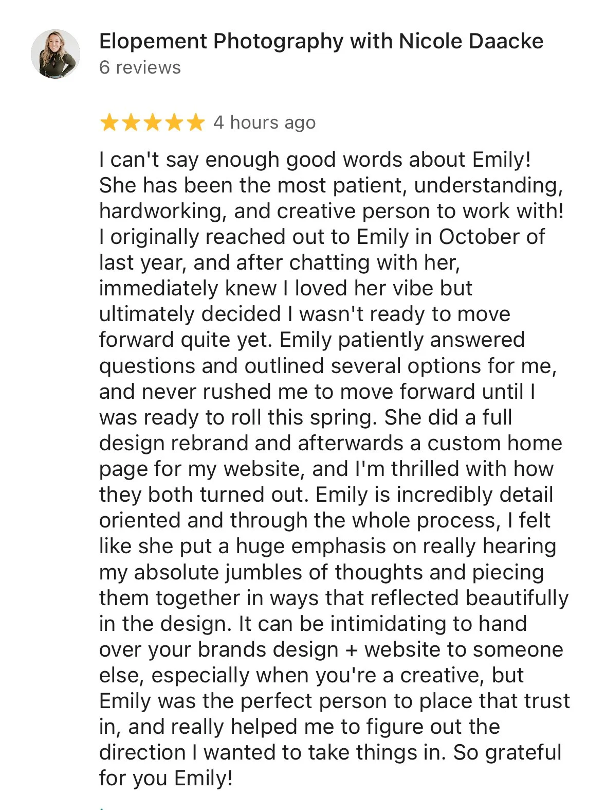Happy client of Good Day Design Co. Squarespace website designer