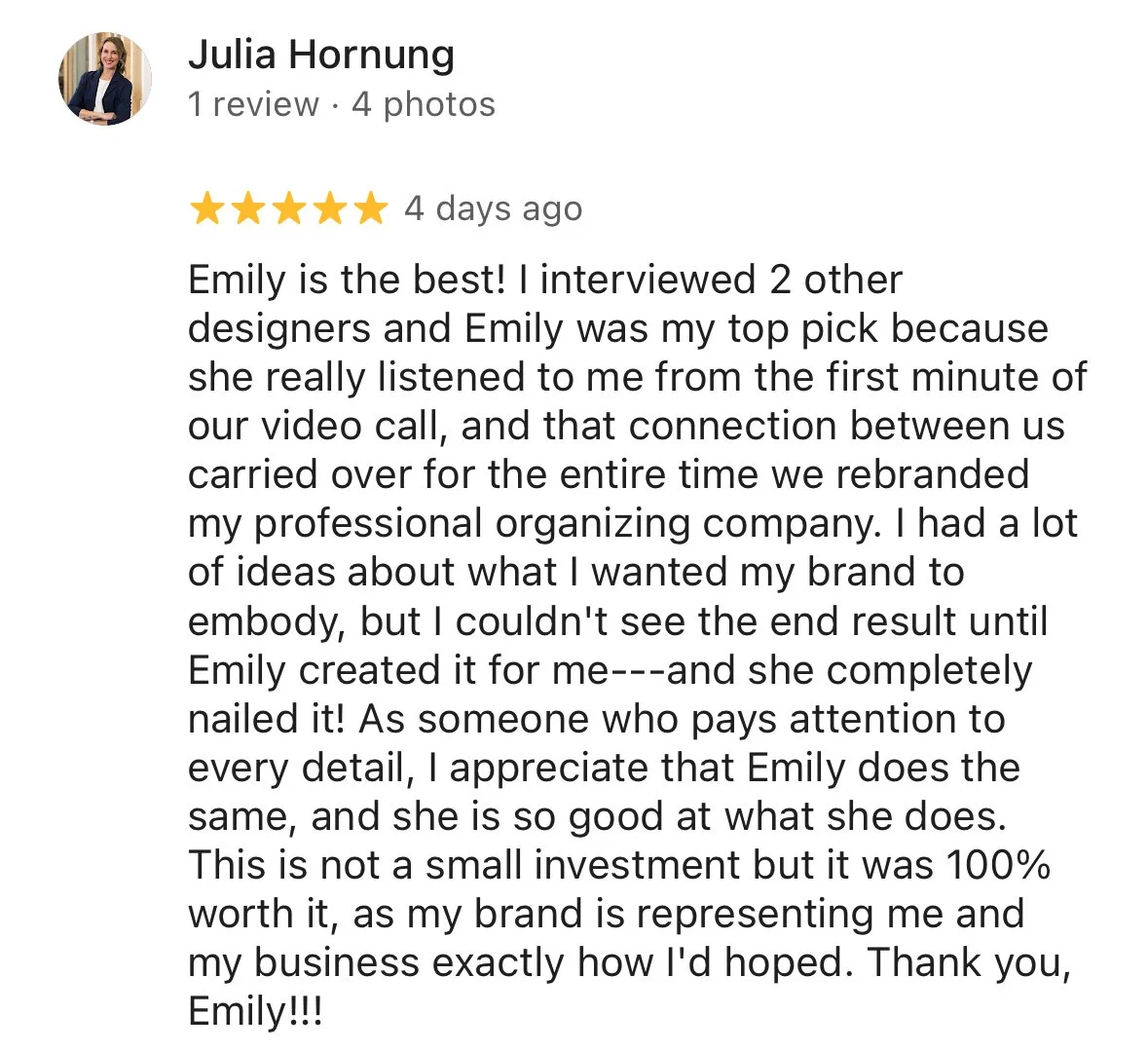 Happy client of Good Day Design Co. Squarespace website designer