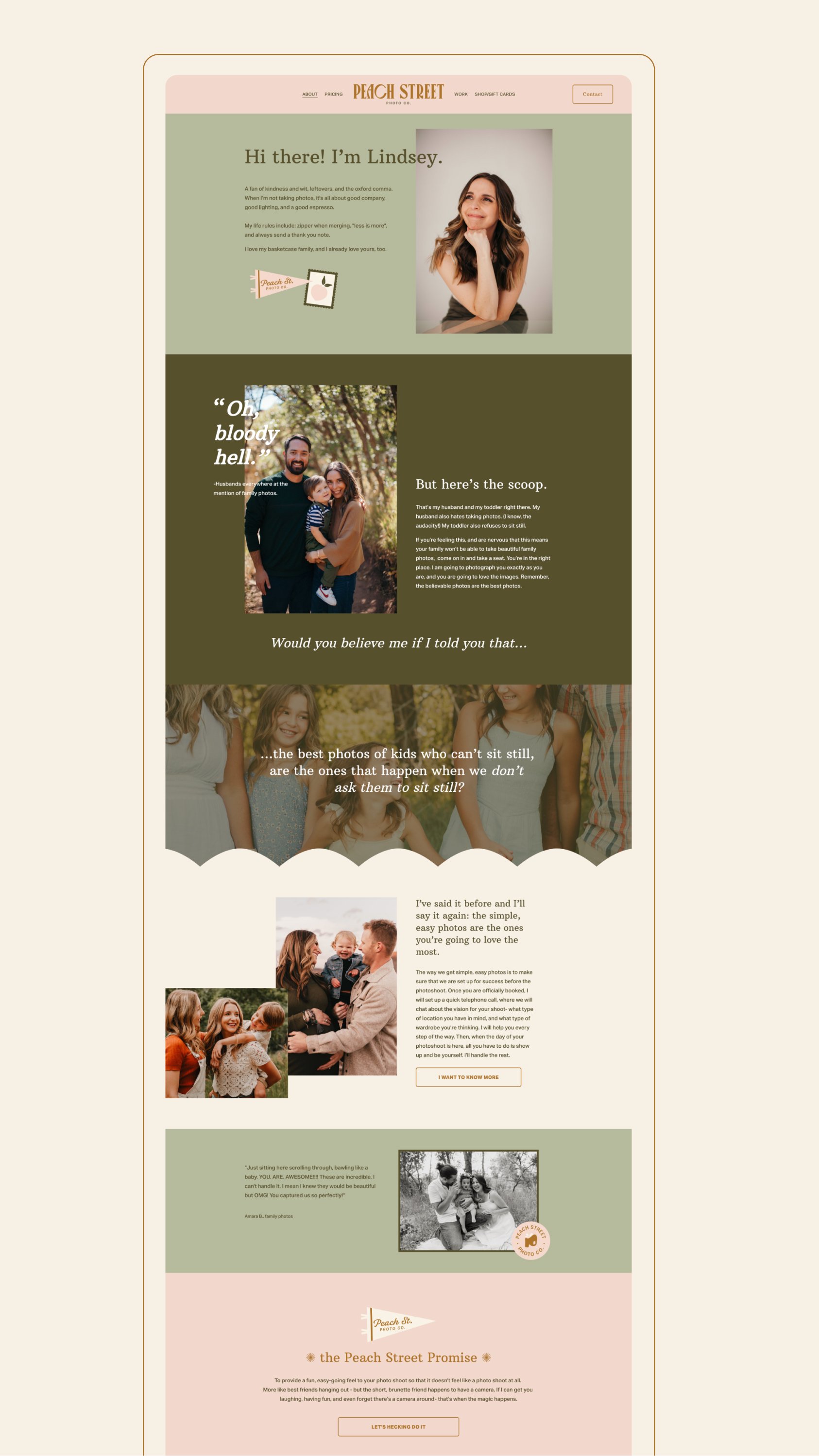 Peach Street Photo Co. website design project by Good Day Design Co. Fort Collins