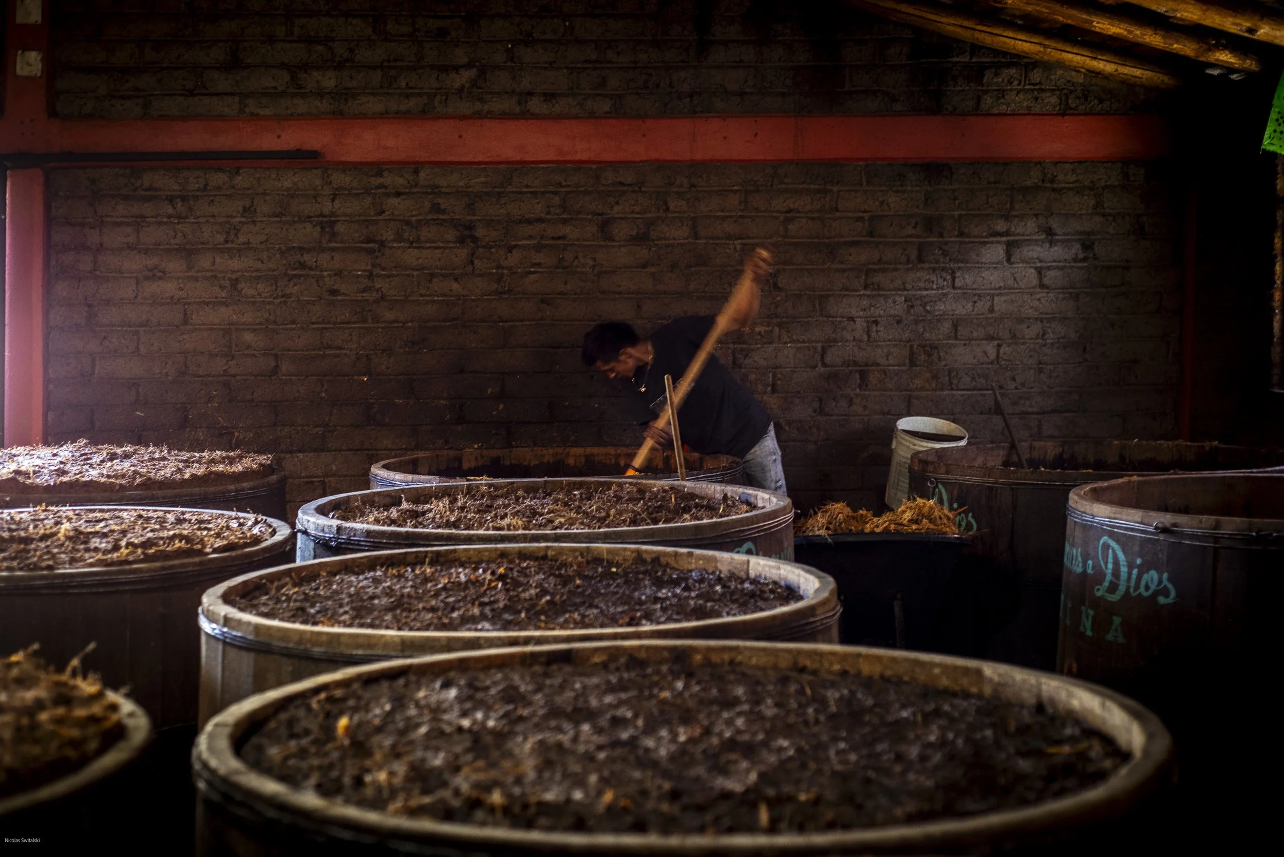 Traditional mezcal distillery visit during a mountain bike expedition in Oaxaca Mexico