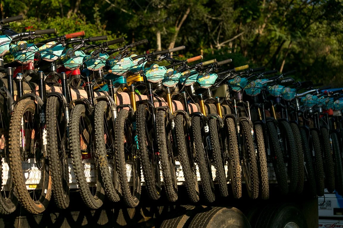 Multi tool tire repair kit and essential bike repair equipment for backcountry enduro racing in Oaxaca