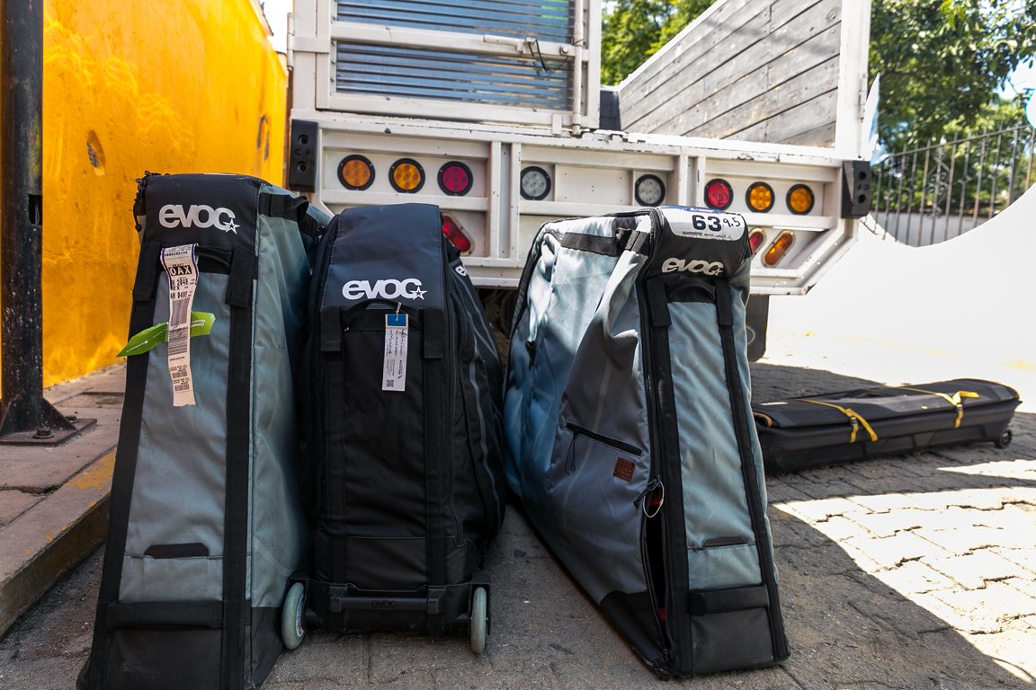Preparing gear and equipment for the Trans Sierra Norte multi day enduro race in Oaxaca Mexico