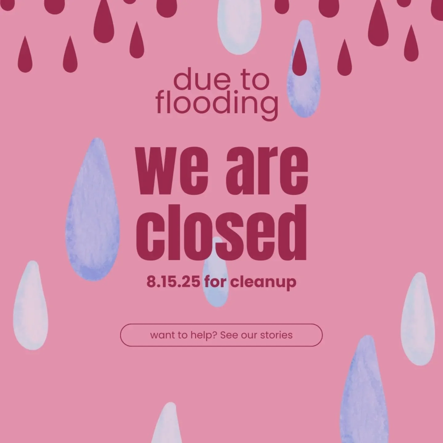 Well, friends, this is not a very thank goodness-y Friday! Blush is closed today due to some flooding in our offices. Clean up is well under way, and I am grateful that it wasn't worse. Even though that area wasn't most affected, the space where we w