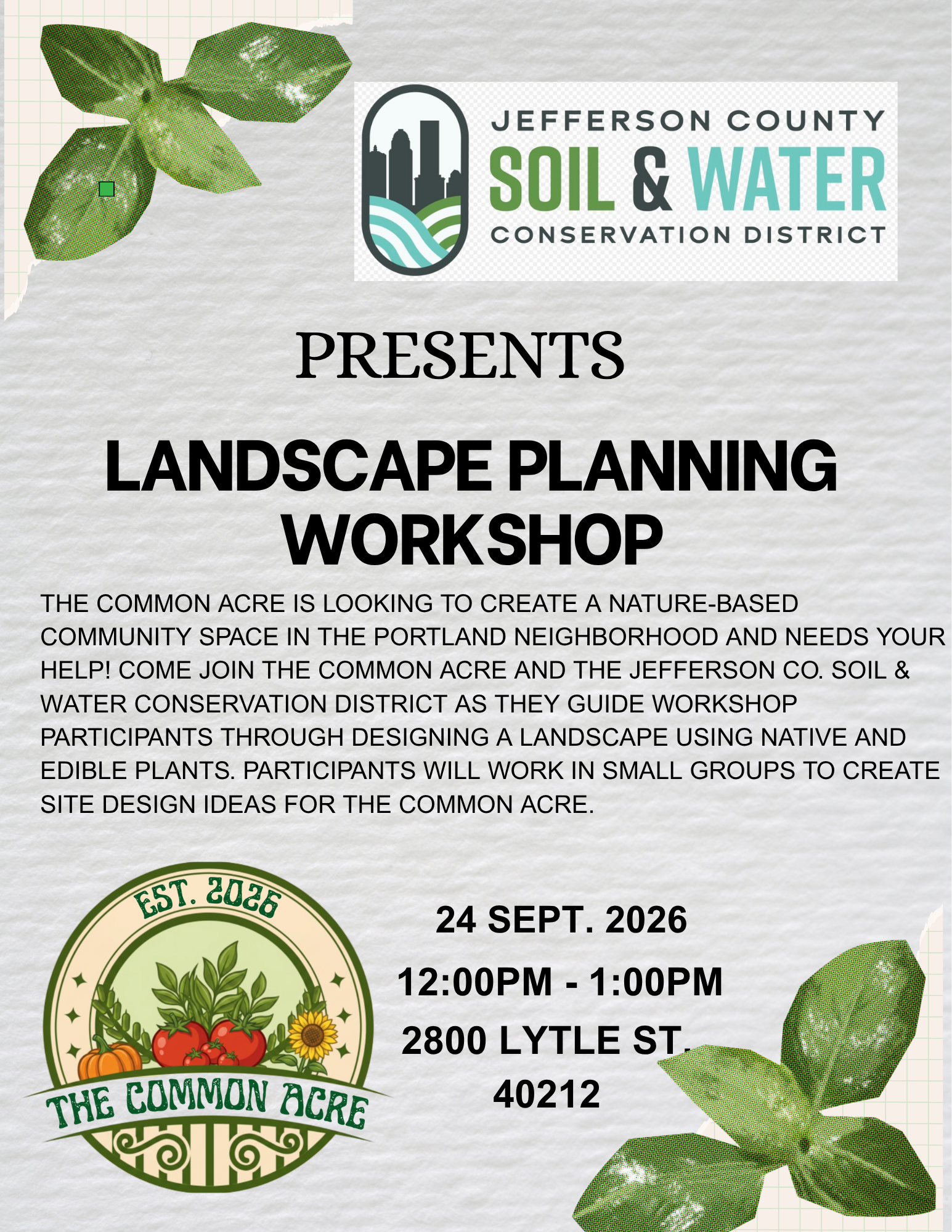 Landscape Planning Workshop - The Common Acre