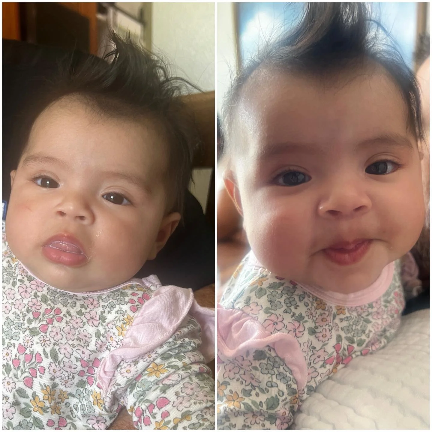 Tiny human with big hair.  Already rocking confidence from day one! ✨