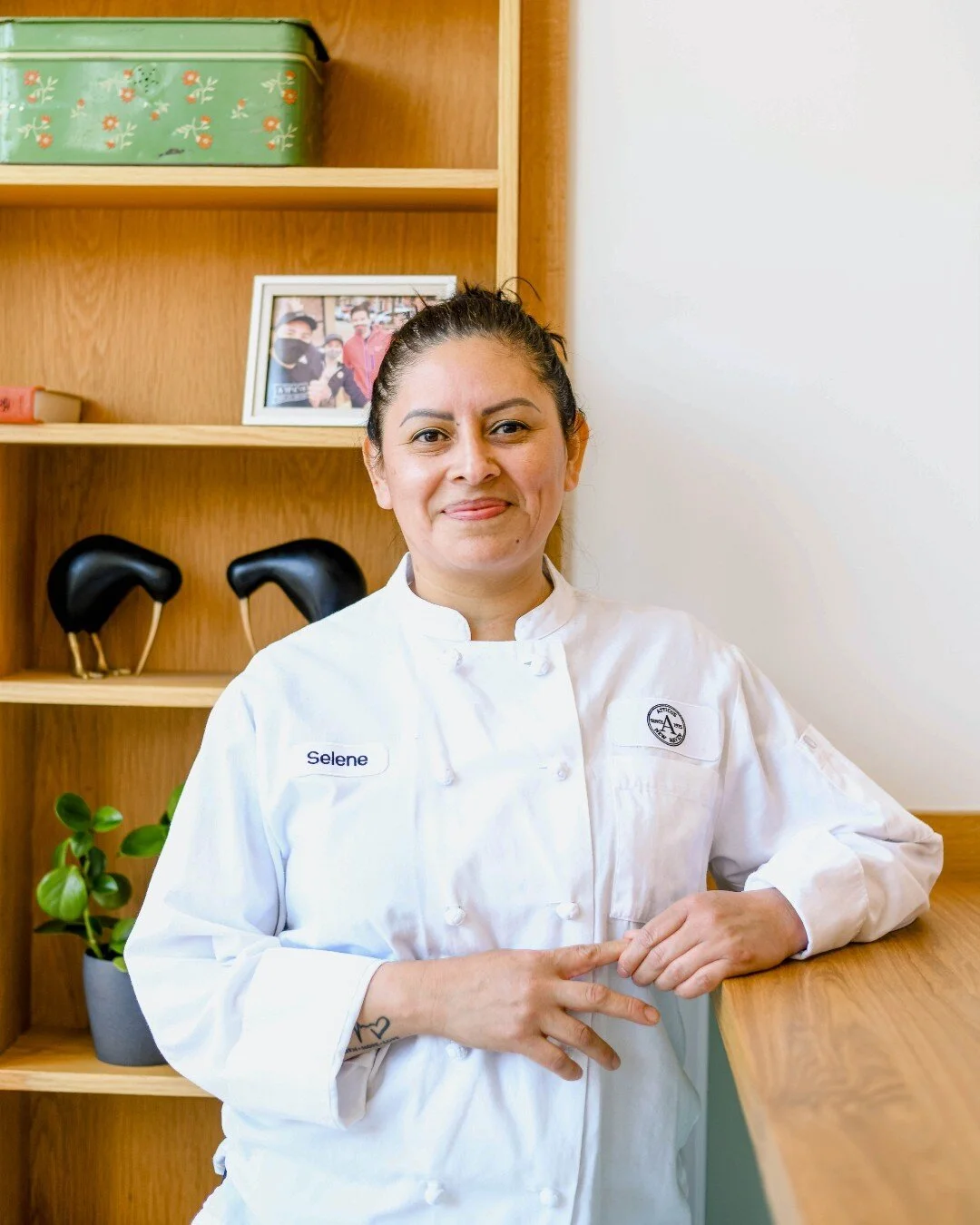 This is Selene, our pastry chef. Since taking over, the pastry program has grown to three times its original size. She's a butter goddess and is always working layers into new things.