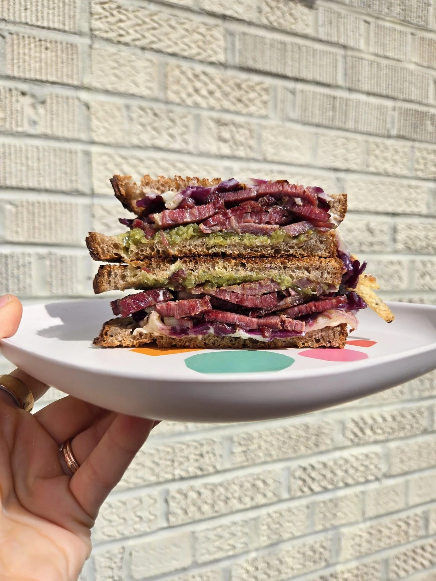 Happy Saint Patrick&rsquo;s Day 🍀

The Corned Beef Reuben is here and available for the rest of March.

Corned beef, braised cabbage, Swiss cheese, chickpea mayo + pickle relish on toasted wheat.

Available daily at both locations:
📍1082 Chapel St
