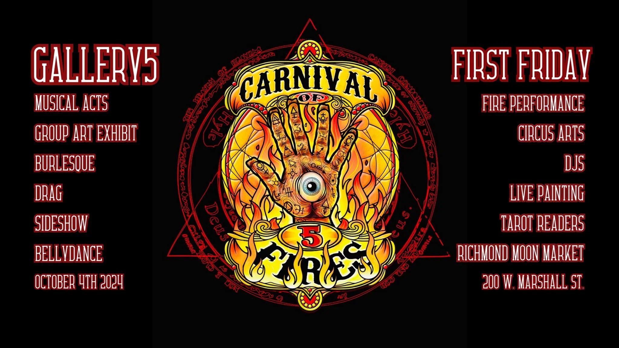 First Friday at Gallery 5 in partnership with PLF - Carnival of 5 Fires