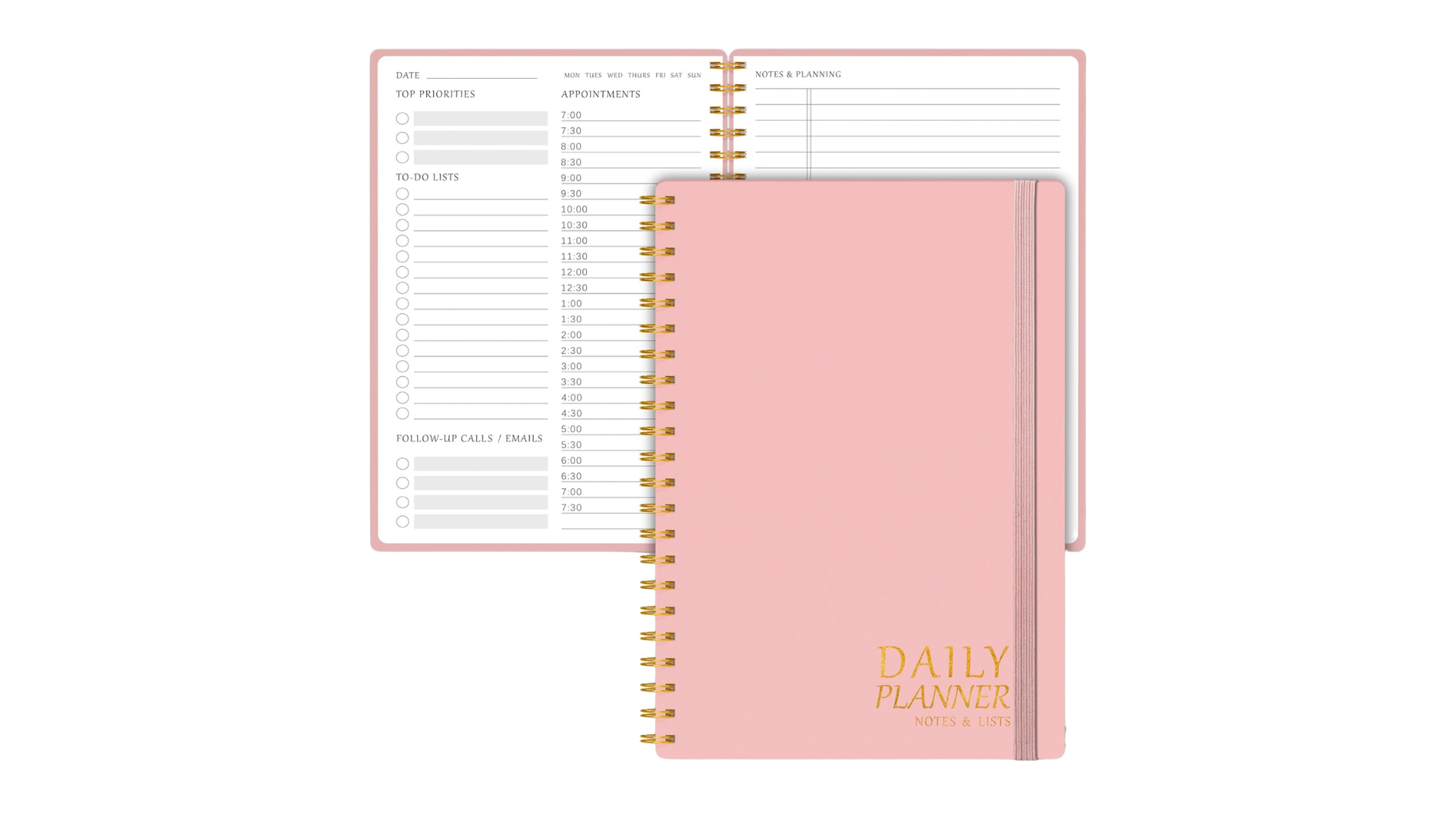 Daily Planner with Hourly Schedules