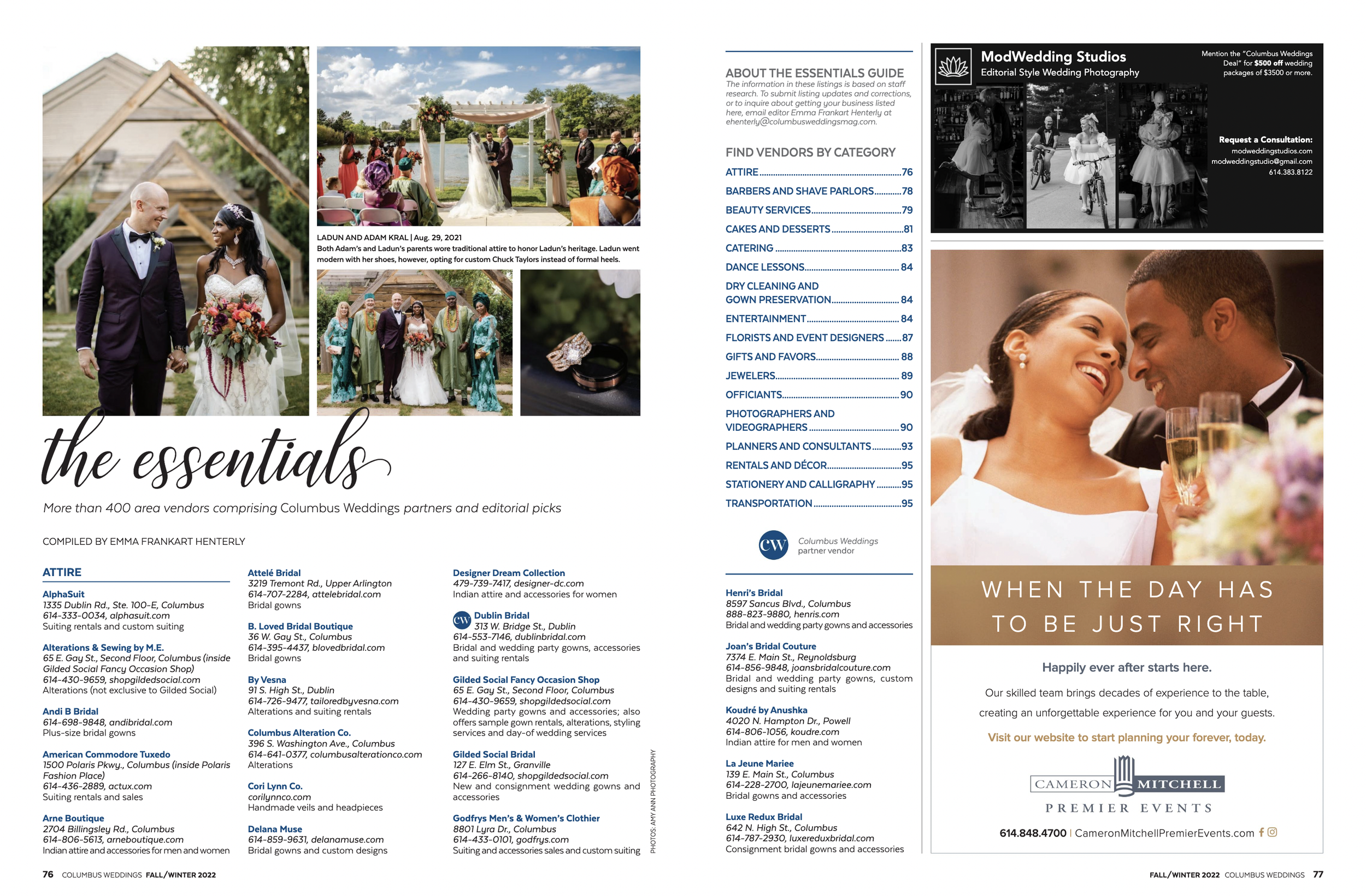 Cbus Weddings Mag Fall 2022 - ModWedding Studios Ad.png