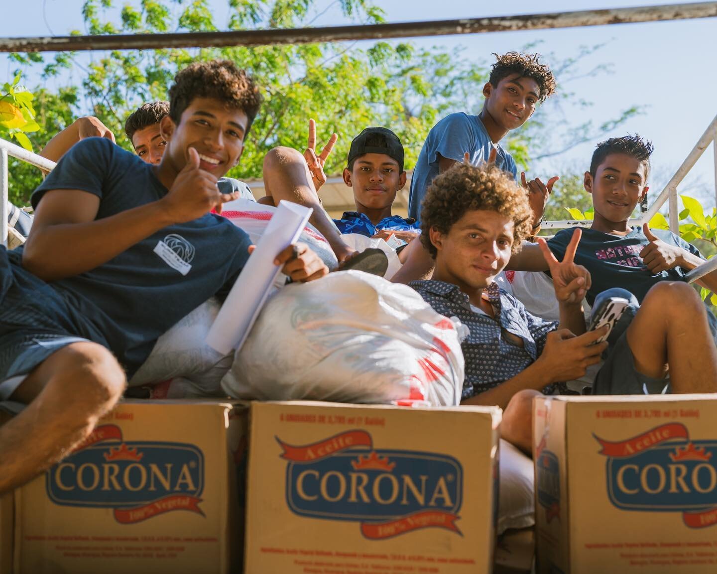 Yes the boys surf their hearts out, but a big part of the team is giving back to the community and hard work. This involves all the guys rallying up, packing up essential food supplies for local families in need, and then piling into a truck and deli