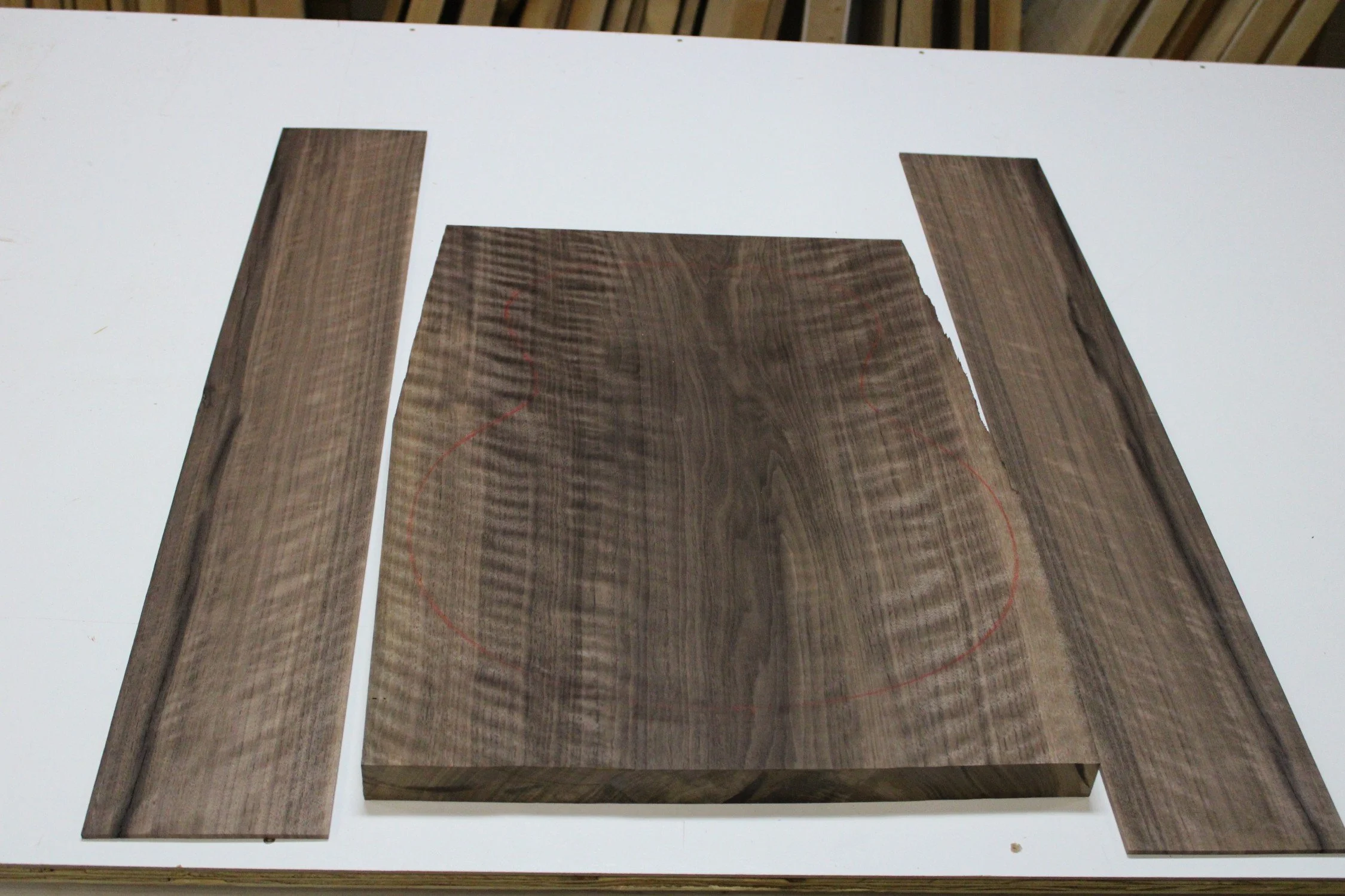 Archtop Back and Sides Set-1pc-Figured Walnut-Set 001