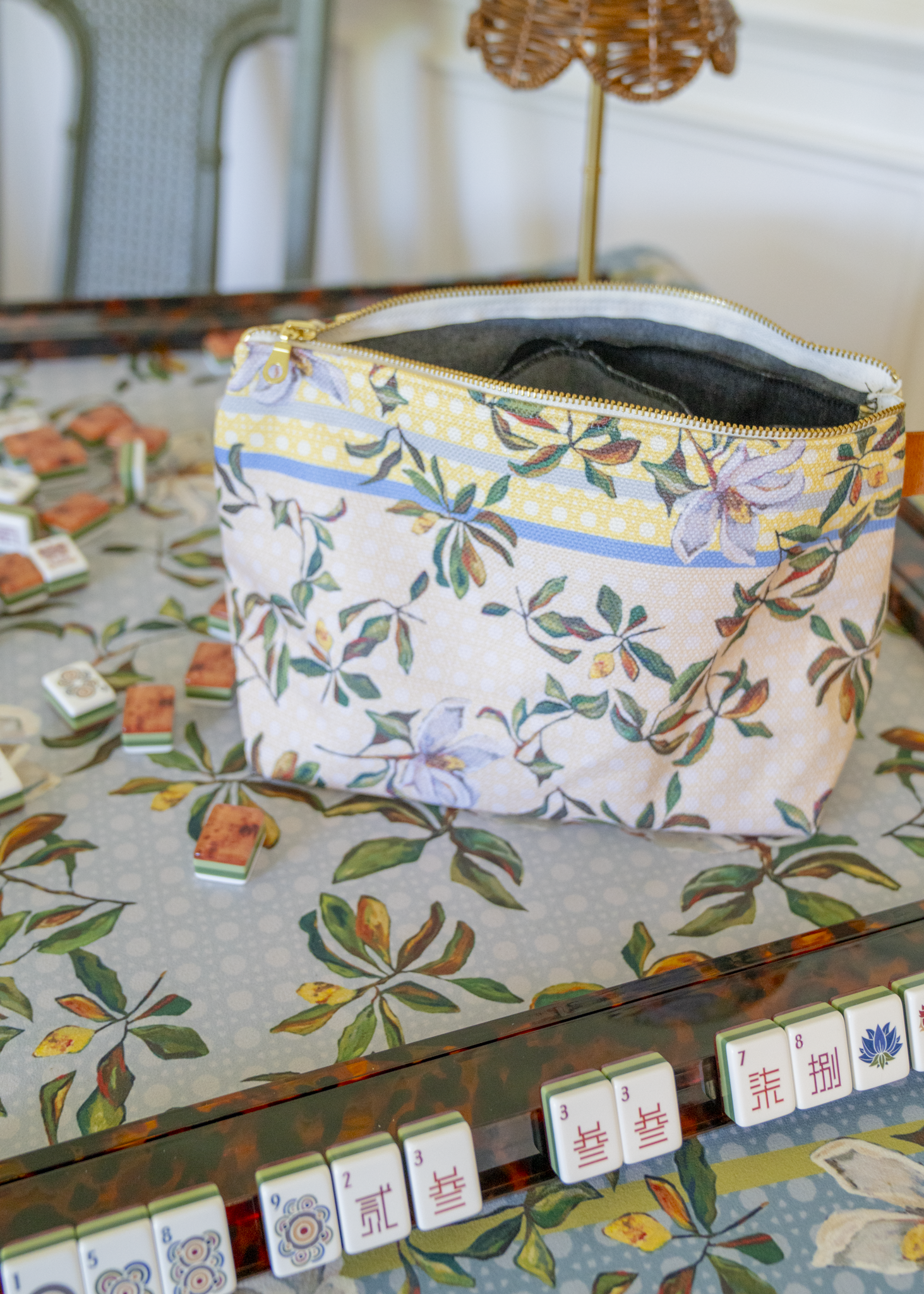 Golden Magnolia Zipper Pouch