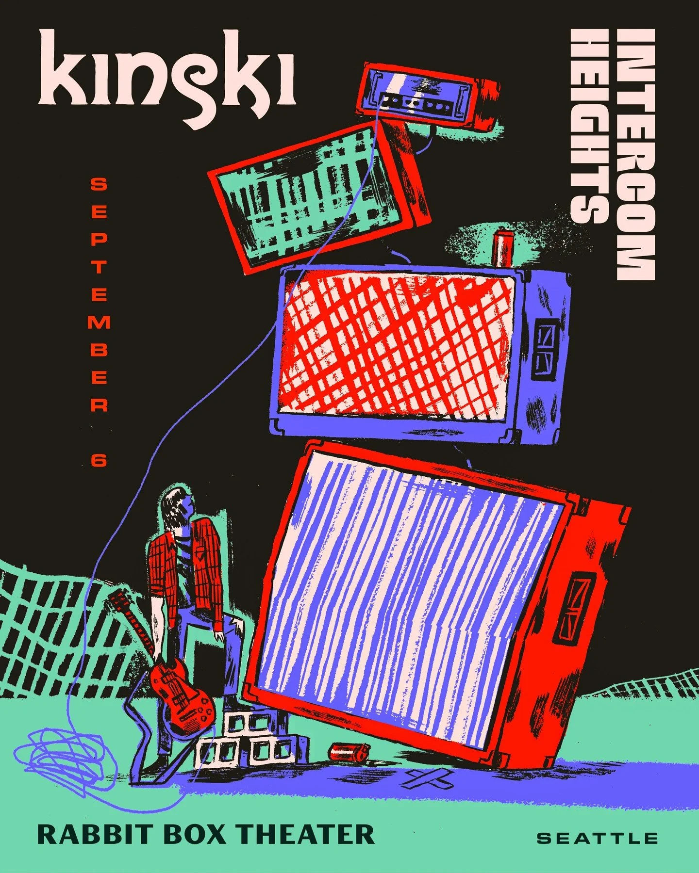 Hey all, excited to announce we'll be in Seattle in a month with our good friends @kinskiseattle at the @rabbitboxtheatre Link in bio for tickets!

Poster by @reddy_hotline