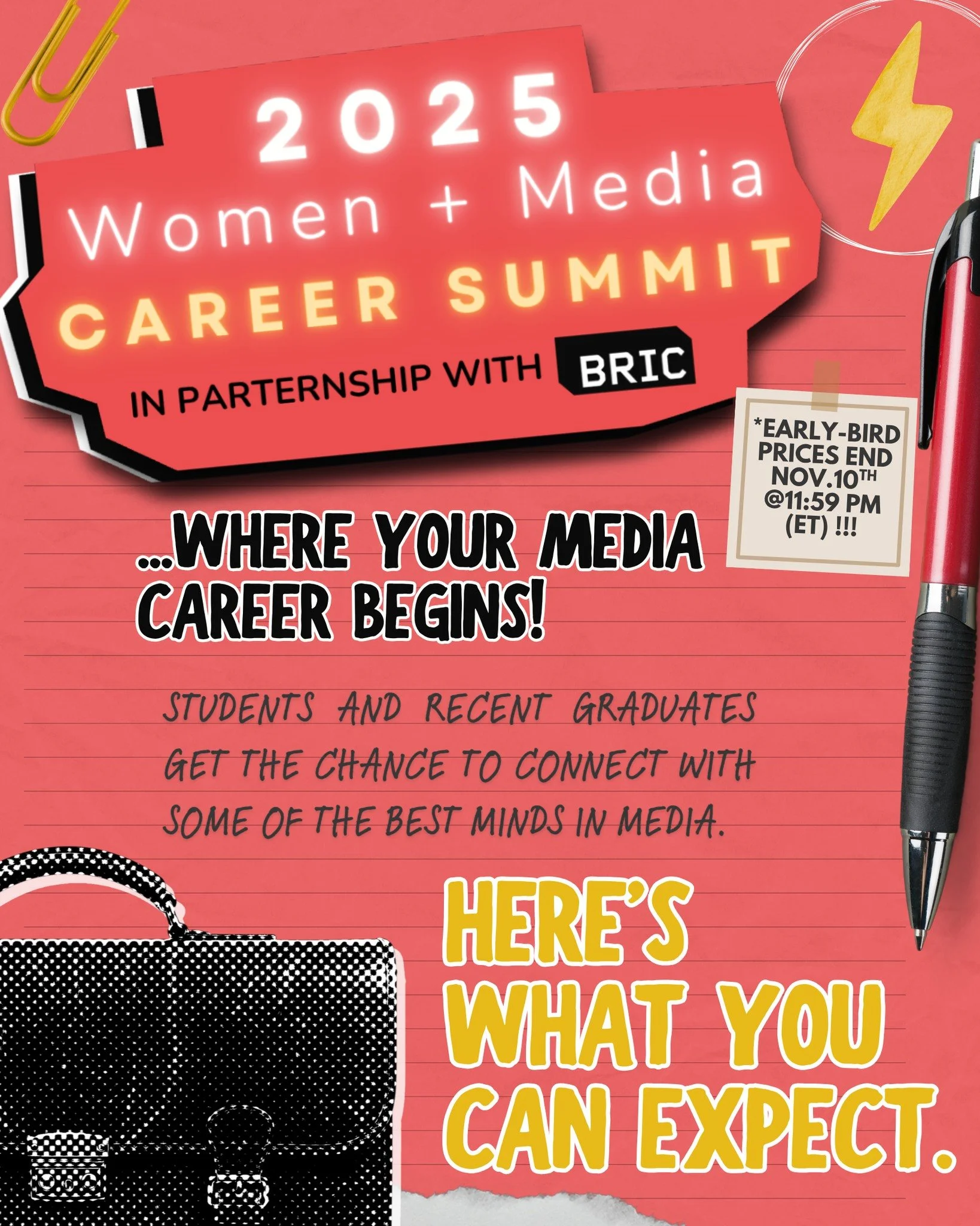 Ready to launch your media career? Don&rsquo;t miss our 9th Annual Women + Media Summit happening December 4th! Connect with top media professionals, join hands-on career workshops, and gain the tools to level up your journey. Early bird pricing ends