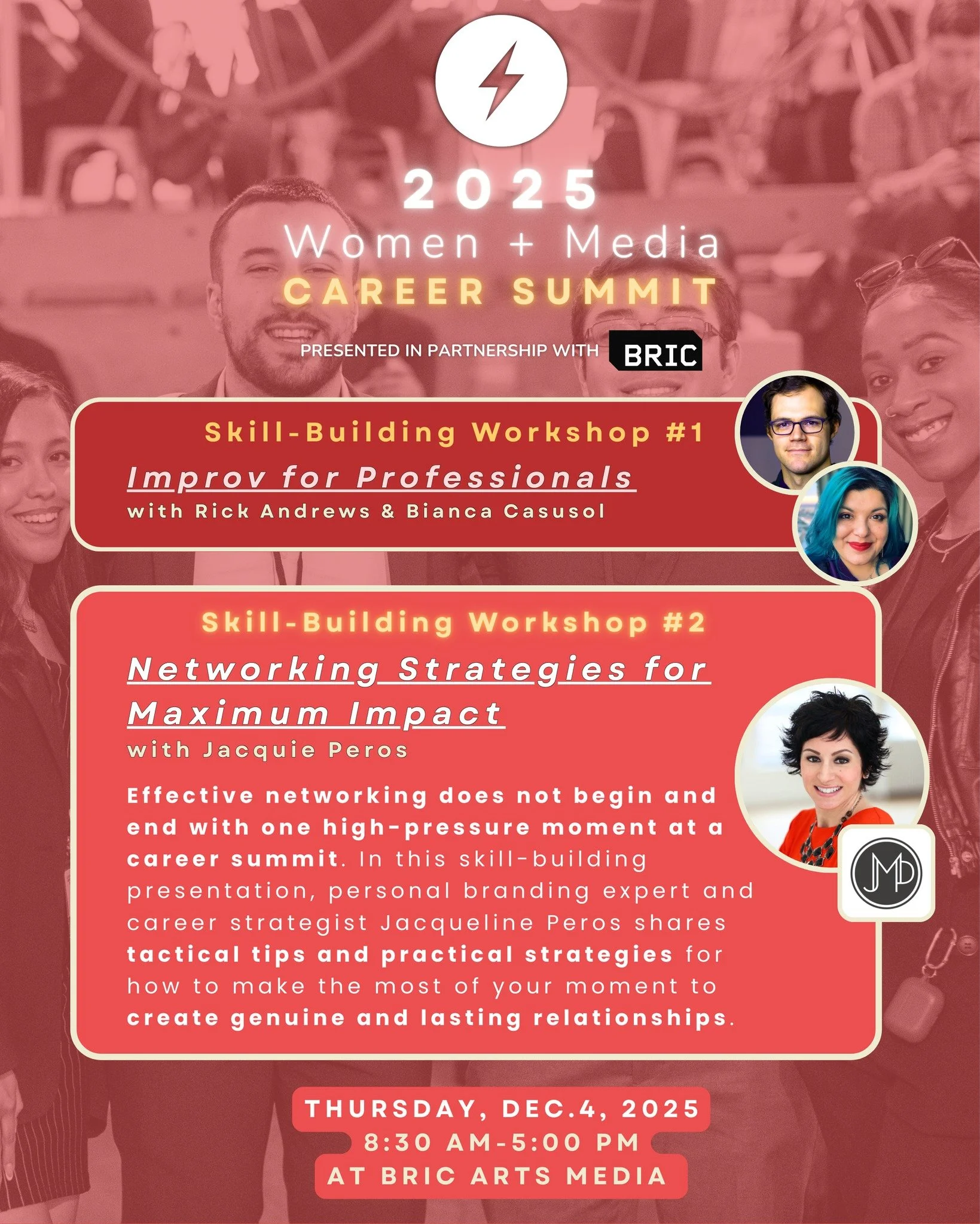 Your network grows when you do📈. Learn smart, actionable strategies for building authentic relationships with Jacqueline Peros, personal branding expert for @jmpbranding next Thursday, December 4th at our 9th Annual Women + Media Summit at  @bricbro