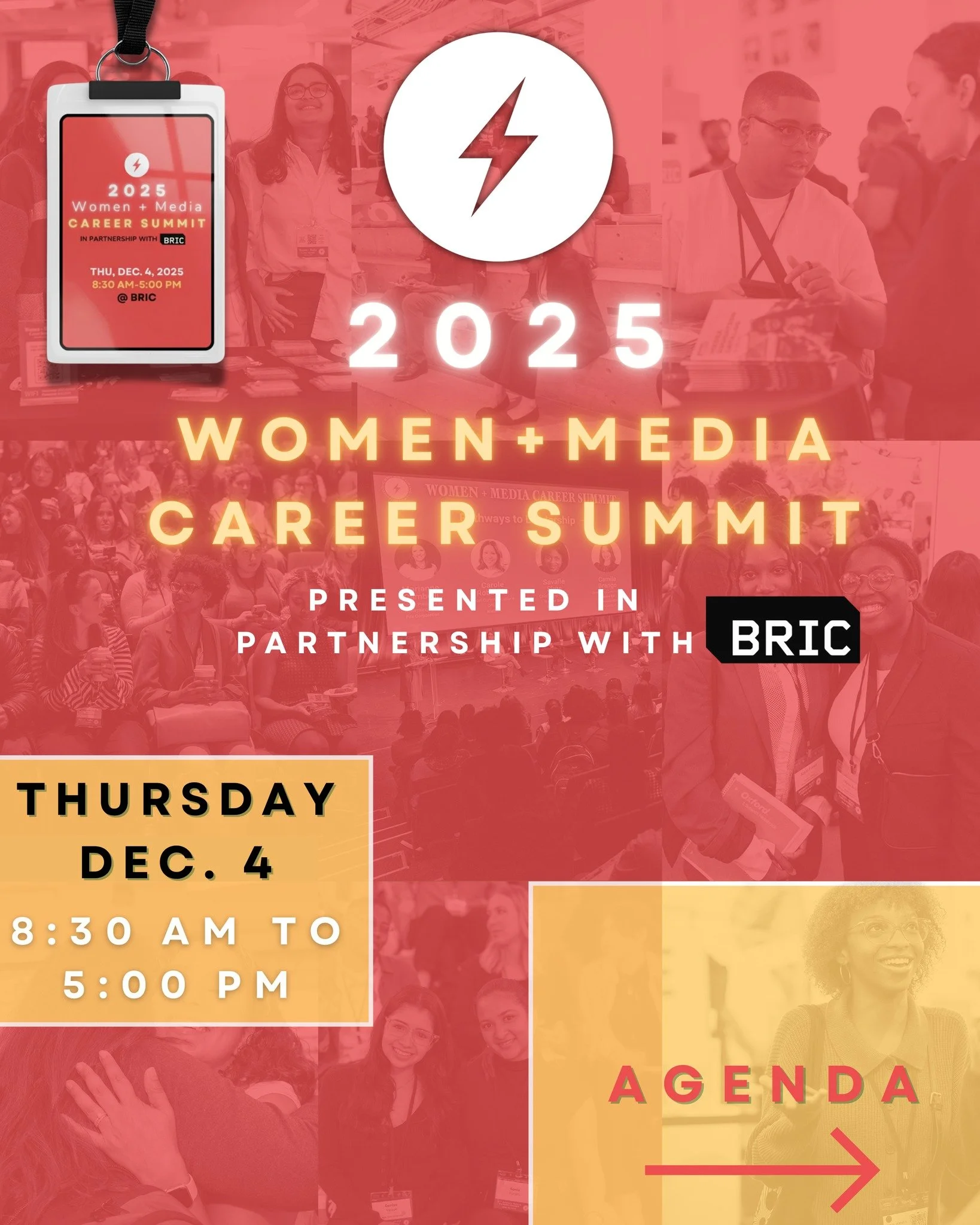Hey everyone, we are excited for our 9th Annual Women + Media Career Summit presented in partnership with @bricbrooklyn, happening THIS Thursday, December 4th! Here is the agenda for a day filled with exciting activities, discussions, and opportuniti