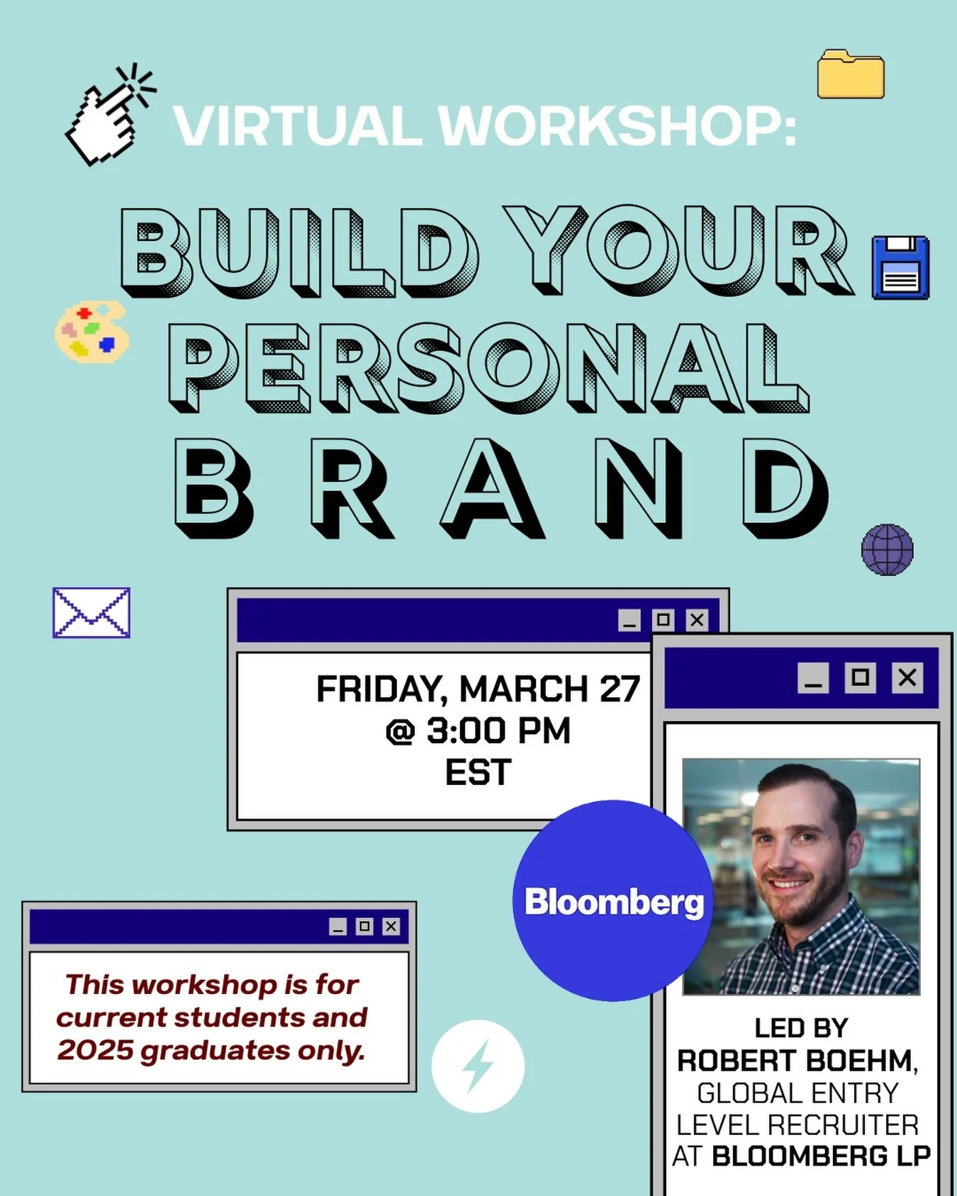 Hey everyone! Building your portfolio or looking to learn more about personal branding from a pro? You won&rsquo;t want to miss our first virtual workshop of the season, Building Your Personal Brand on Friday, March 23 at 3 PM with Robert Boehm, Glob