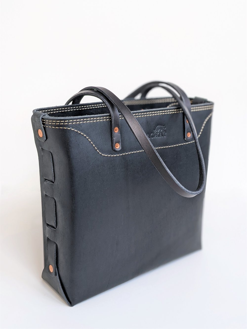 The Poet Black Leather Tote Bag | TruCarry by The Jacket Maker