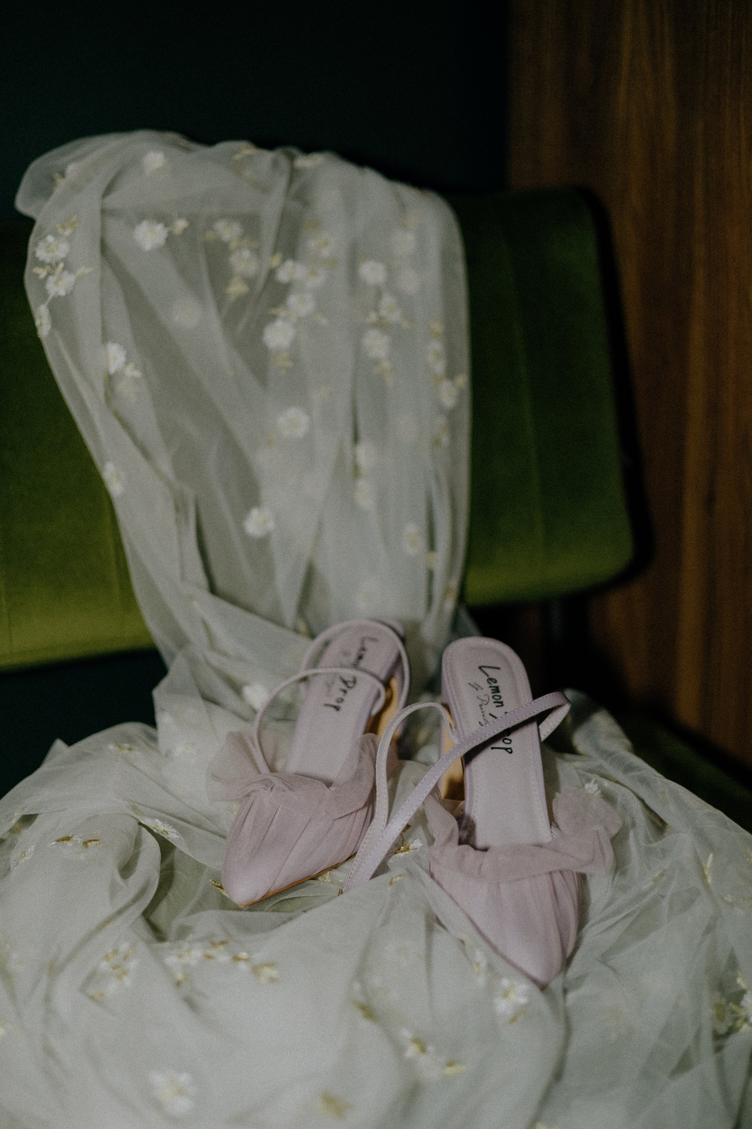 Wedding & Elopement Photography, detail shot of bride's shoes and dress