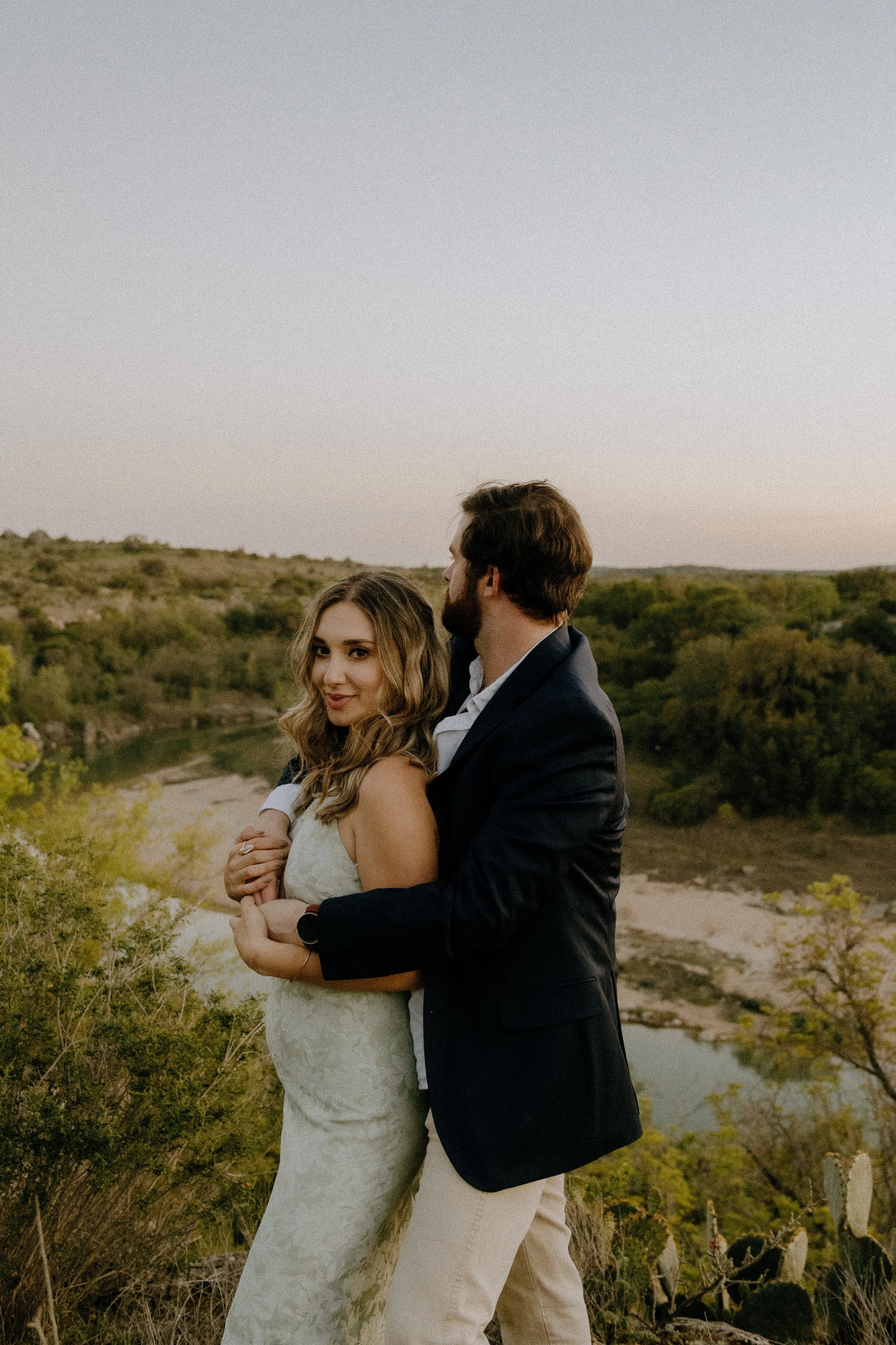 Houston & Texas Family, Couples, Newborn, Maternity, Bridal Photography – Couple standing together during Austin TX golden hour portraits.