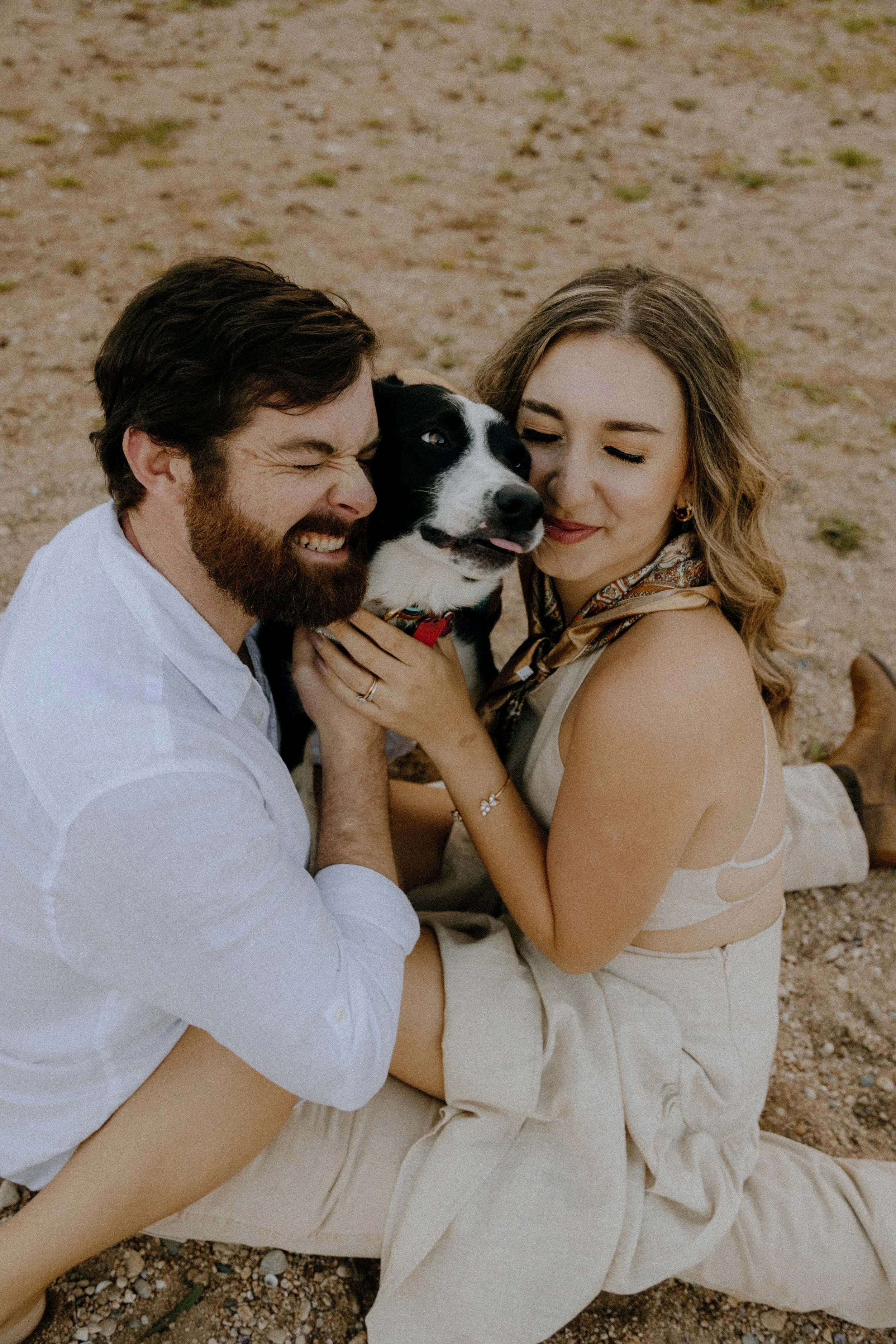Houston & Texas Family, Couples, Newborn, Maternity, Bridal Photography – Romantic candid moment with dog in Austin TX golden hour.