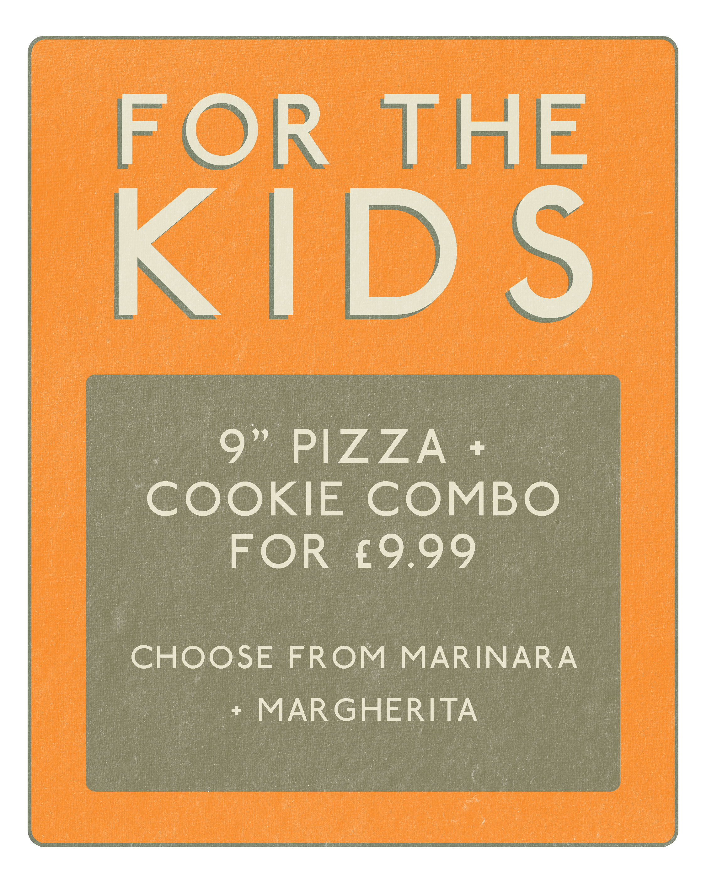 9" pizza and cookie combo for £9.99
