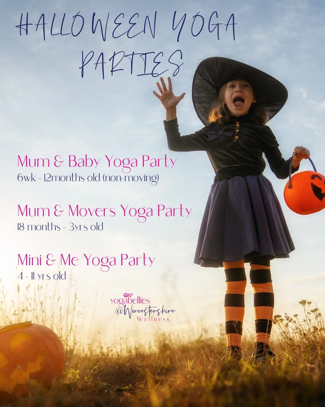 October is here and so is the magic!  We&rsquo;ve got three spooky-sweet Halloween Yoga Parties coming your way for little ones of all ages. 

Whether you have a tiny pumpkin or a big kid witch or wizard, we&rsquo;ve got something for you on Sunday 2