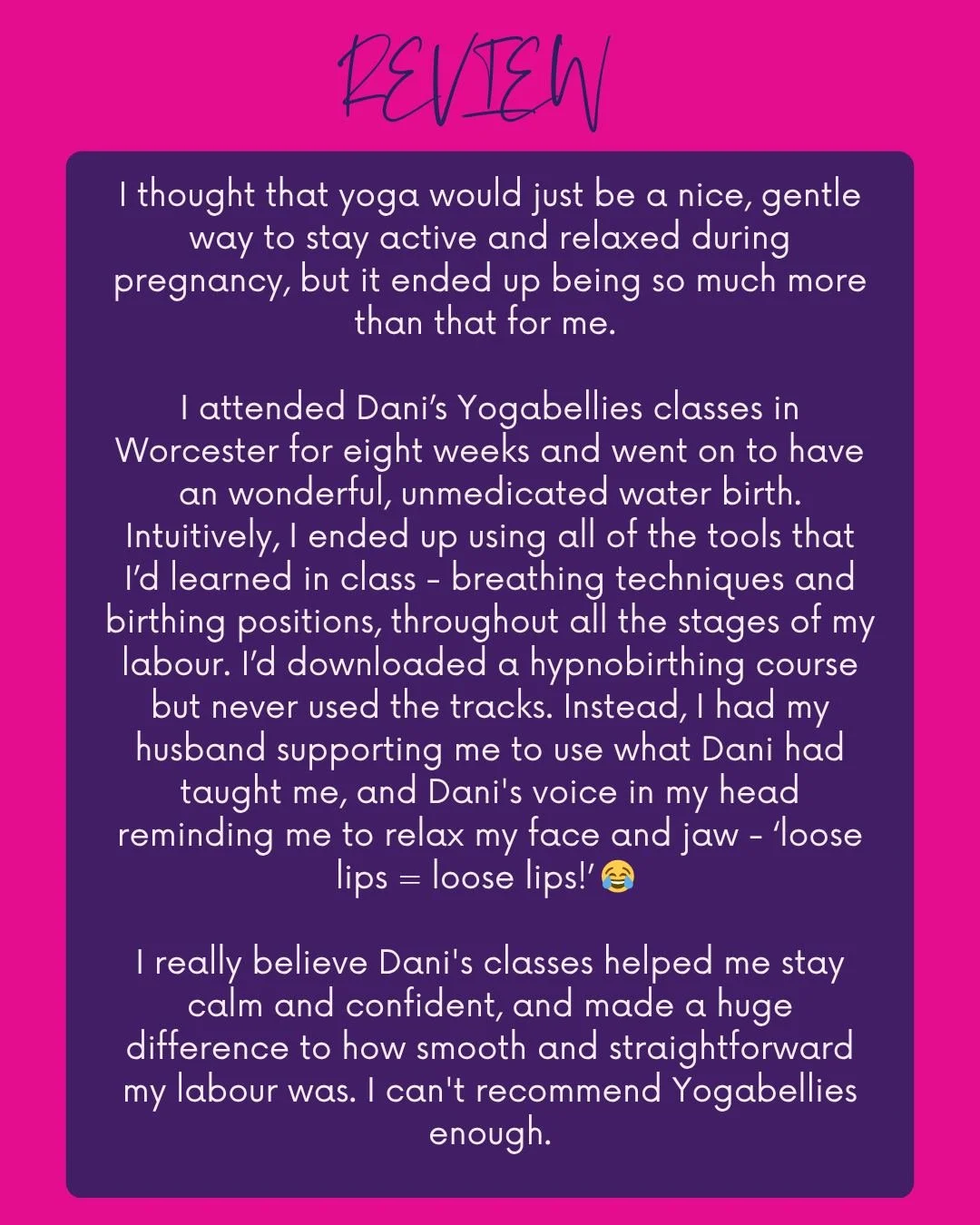 After eight weeks in our Worcester classes, one lovely mama shared how she had an unmedicated water birth using the tools we practiced together - breathing, positions, mindset and more. She didn&rsquo;t use the hypnobirthing tracks she&rsquo;d downlo
