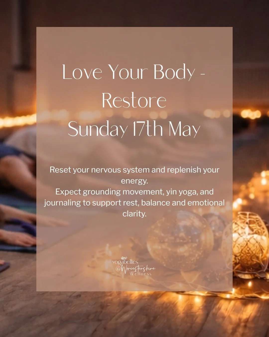 May is almost here and I cannot wait to share this evening with you.

Love Your Body: Restore - the second in our beautiful three part mini retreat series is coming up on Sunday 17th May and spaces are already going.

📅 Sunday 17th May | 5pm &ndash;