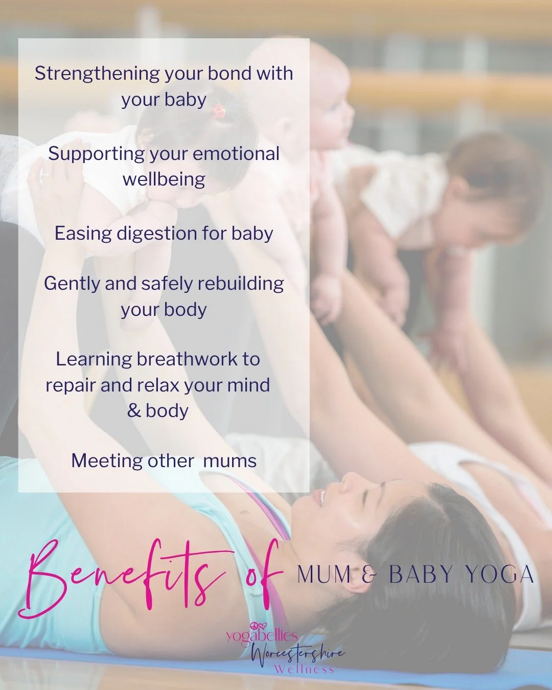 Did you know that mum and baby yoga offers so much more than just movement? 

Classes are designed to support both of you through every beautiful and challenging moment of those early months 💗

Strengthening your bond with your baby
Supporting your 
