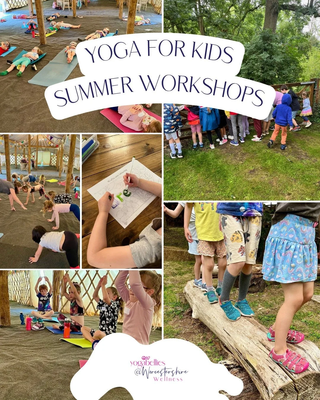 Now half term is out of the way you are probably already thinking about the summer holidays!  Six weeks is a long time to keep little ones entertained!

Yoga for Kids Summer Workshops at Bennetts Willow Barn is back!
Full days of fun, movement and mi