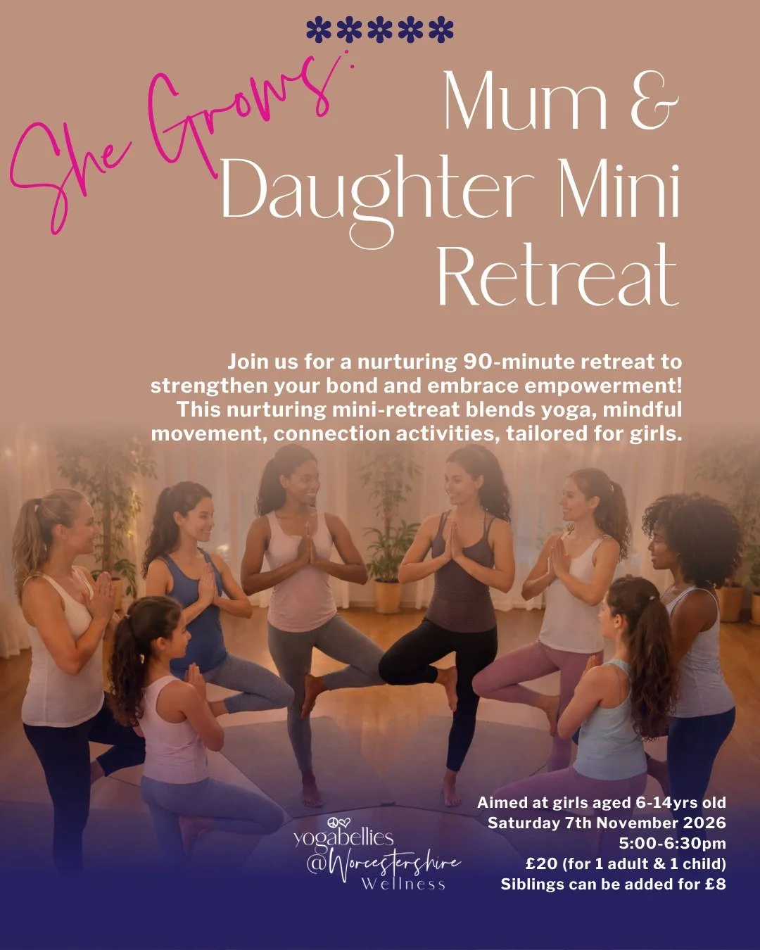A little time together, away from screens, schedules and everything else competing for your attention. 💞

She Grows is our special Mum &amp; Daughter Mini Retreat for girls aged 6&ndash;14 and the women who love and support them.

We&rsquo;ll spend 
