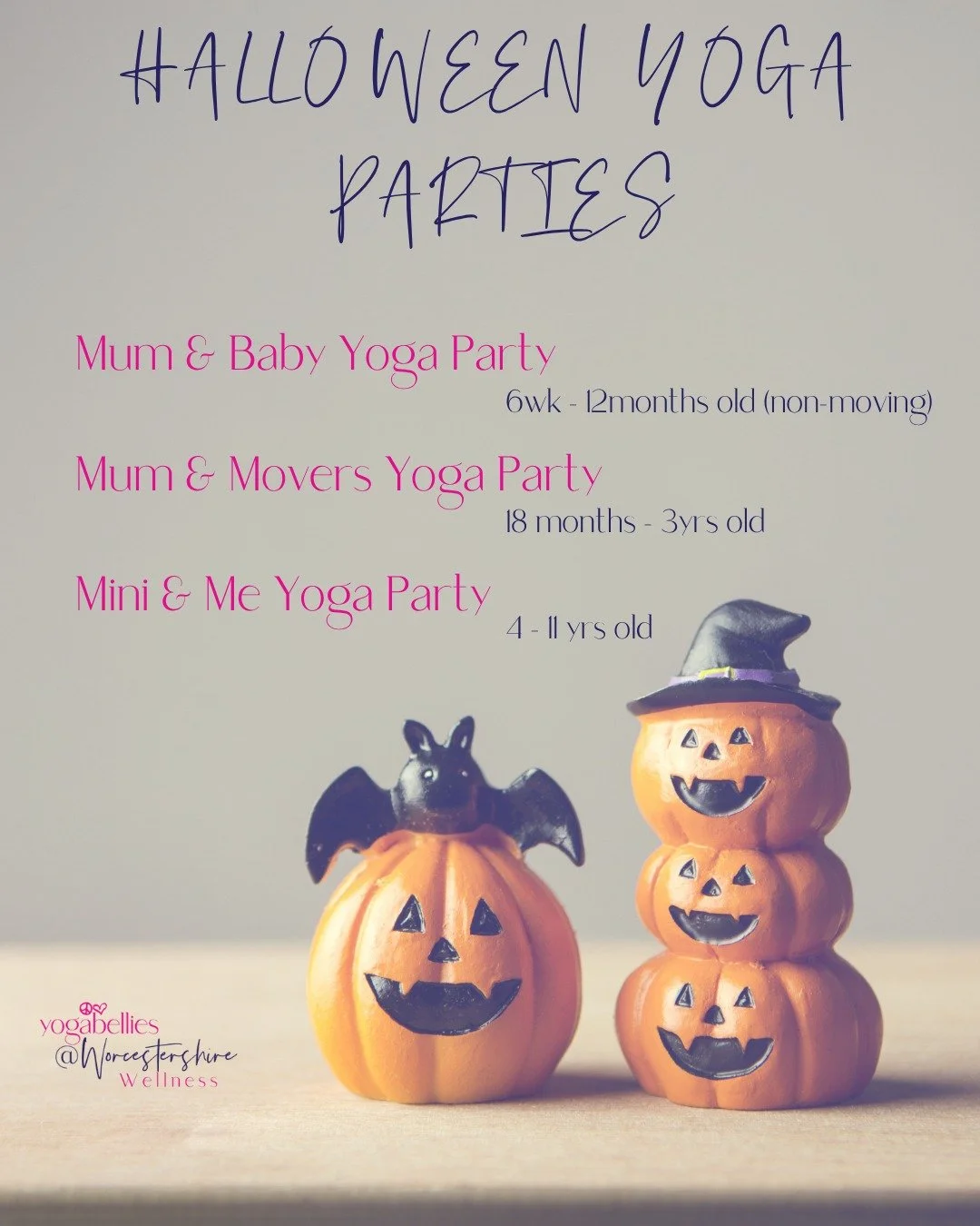 Got your little pumpkin&rsquo;s Halloween plans sorted yet? 🎃

Our Halloween Yoga Parties are coming to Worcester on **Sunday 25th October**, with something for babies, toddlers AND bigger kids.

Think Halloween-themed yoga and movement, crafts, yum