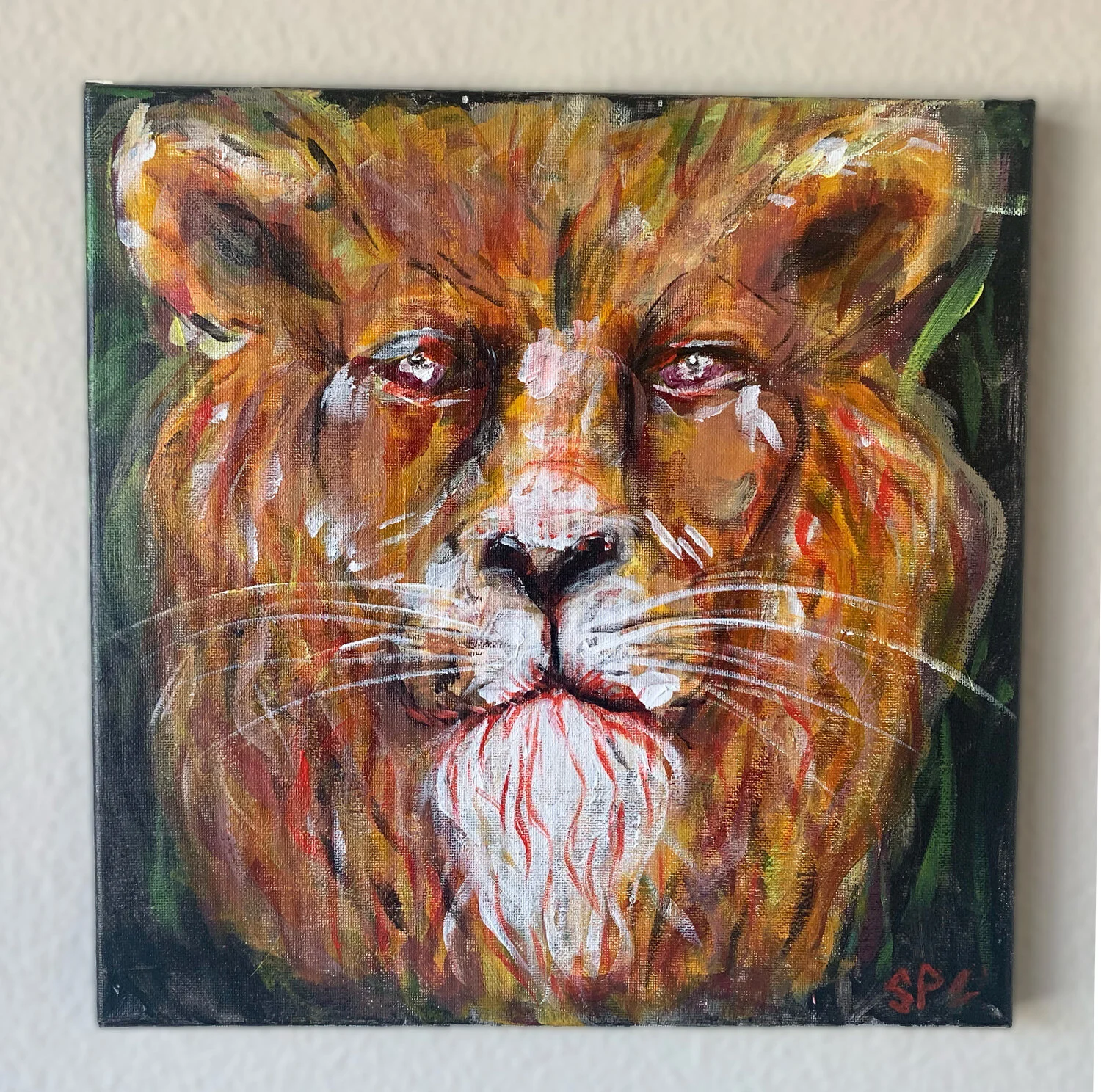 Lionhead - 12" x 12" acrylic on canvas