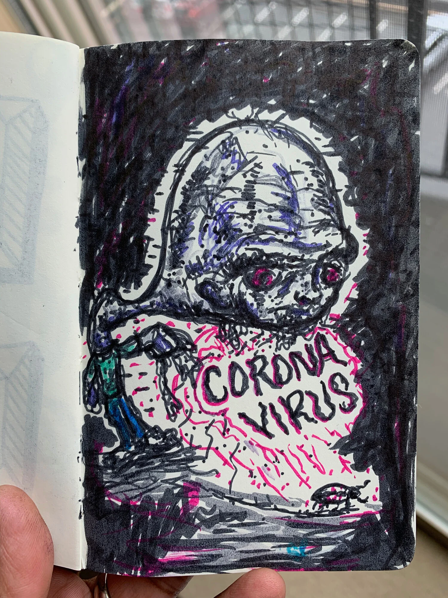 Page from my sketchbook - I made this during the first week of the pandemic (March 2020)