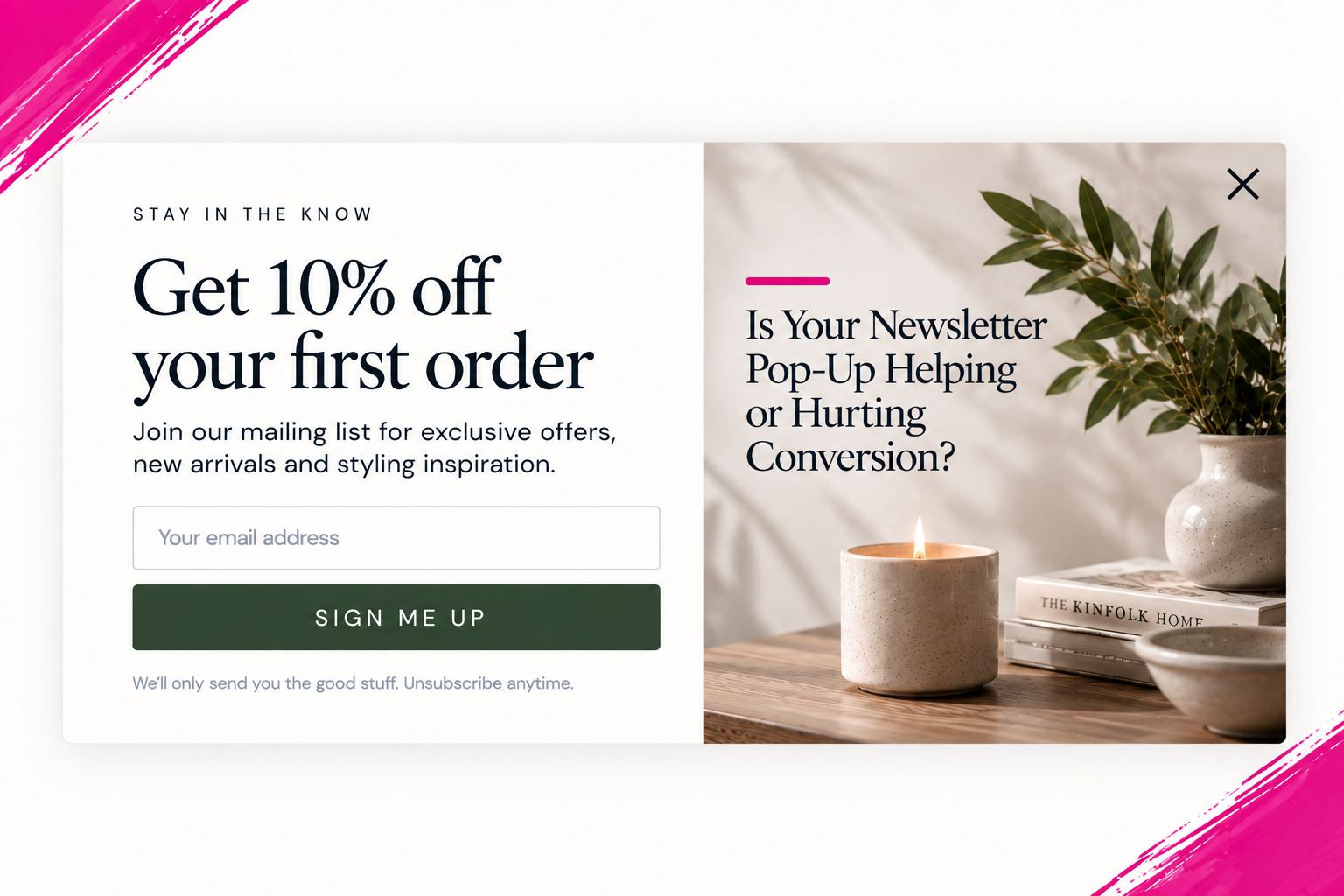 Is Your Newsletter Pop-Up Helping or Hurting Conversion?