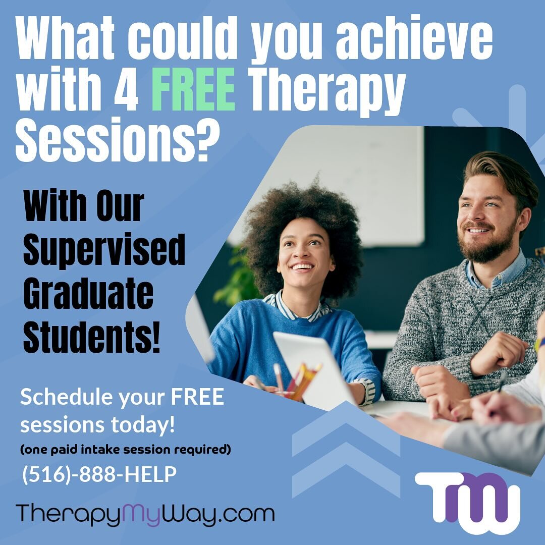 WE TREAT INFLATION! Four free therapy sessions with our graduate interns. Sliding scale fees for daytime appointments. (516) 888-4357. TherapyMyWay.com #freetherapy #psychotherapy #psychologist #therapy #plainview #anxiety #adhd