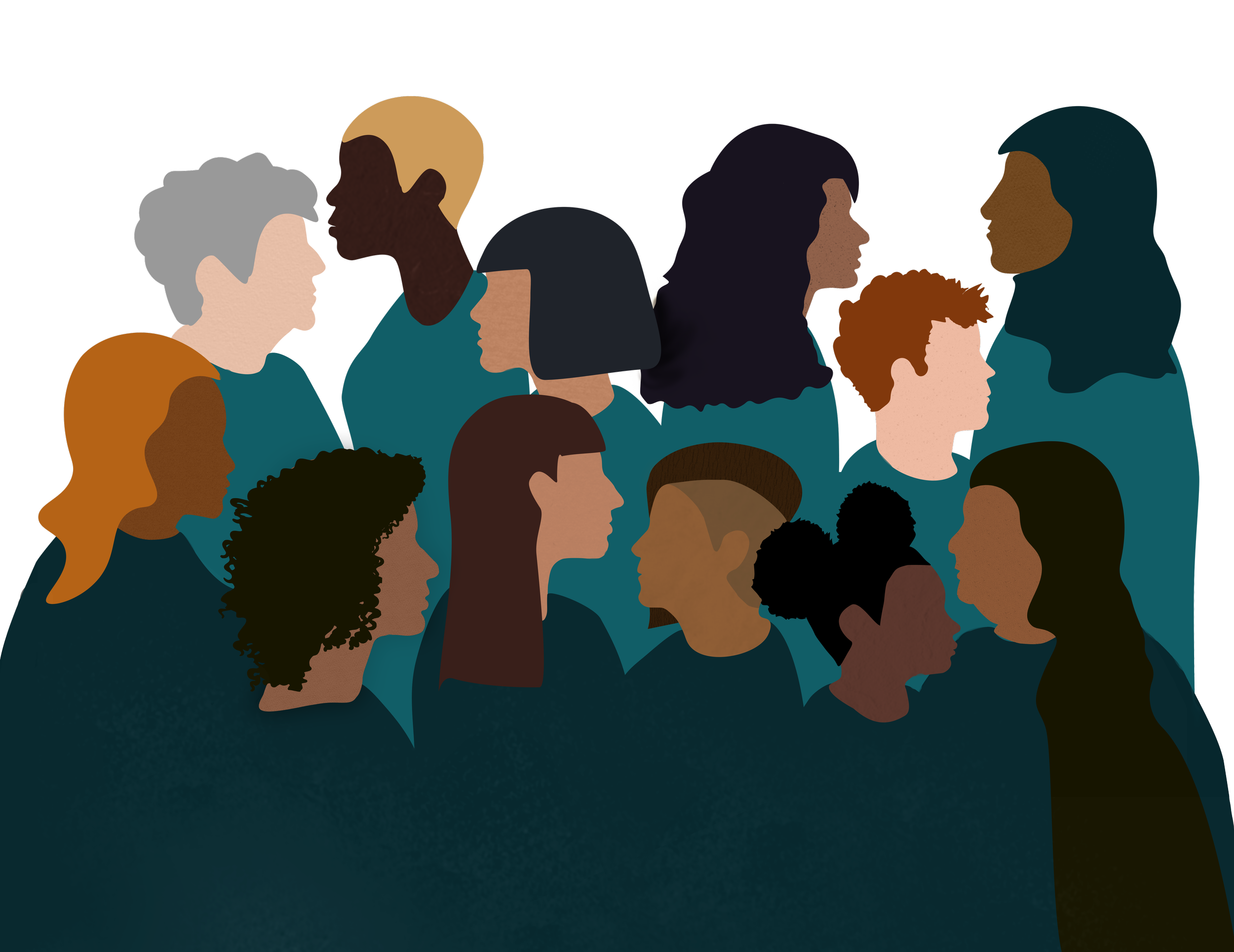 A stylized Women's History Month illustration that showcases diversity beyond ethnicity.