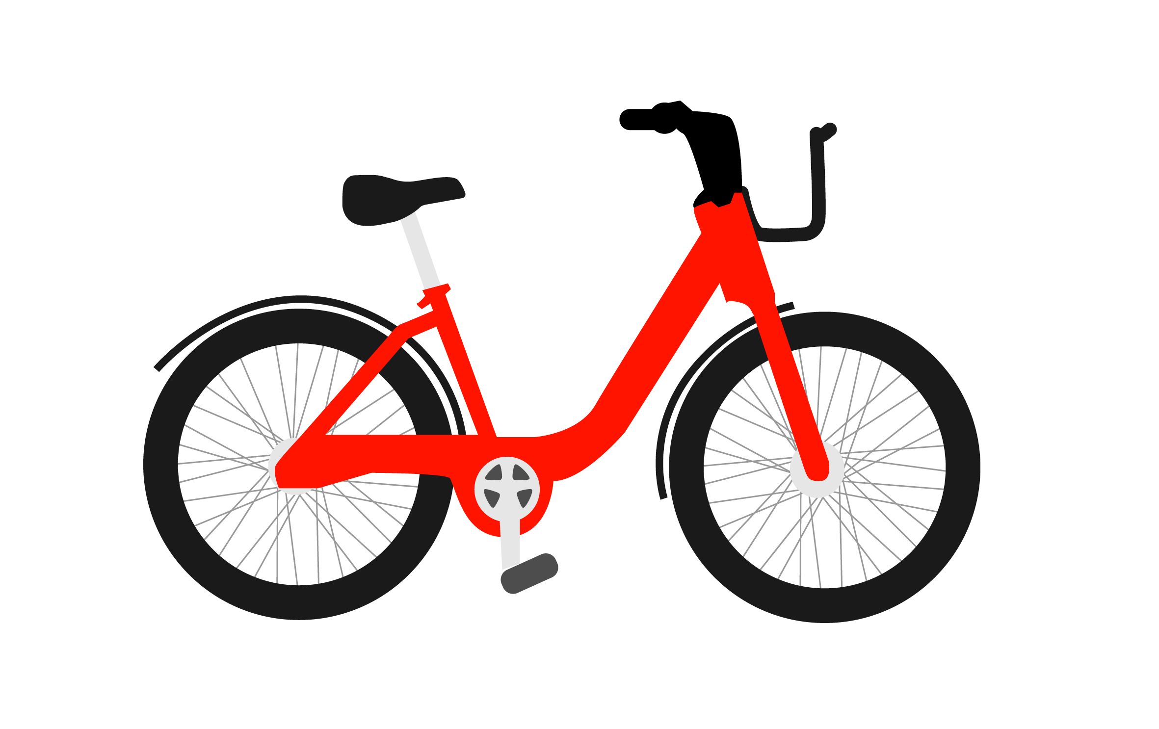 Classic red Capital Bikeshare bike.