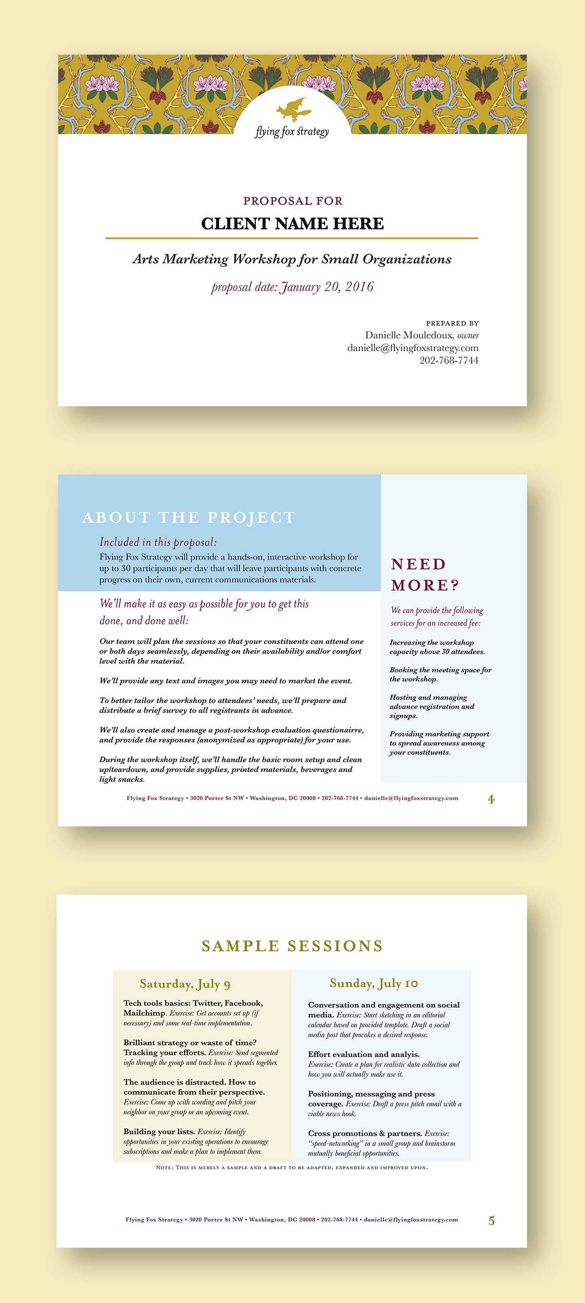 Client proposal template.