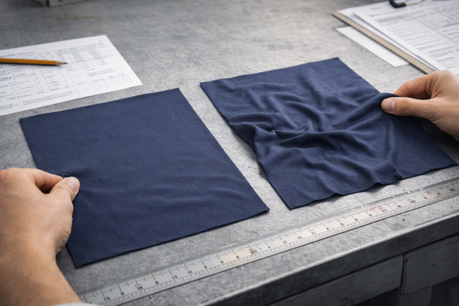 Porque dois tecidos com a mesma composição comportam-se de forma diferente